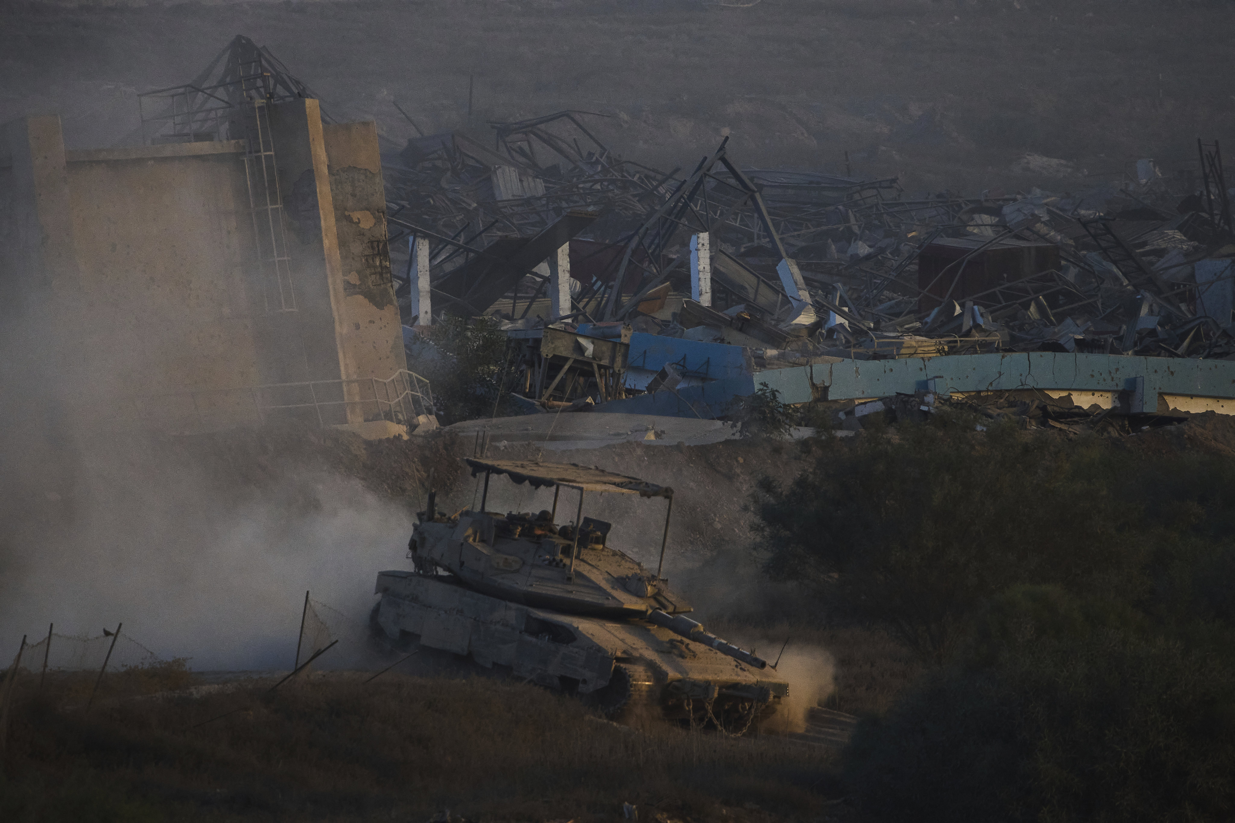 An Israeli tank inside the Gaza Strip on Wednesday. Photo: AP