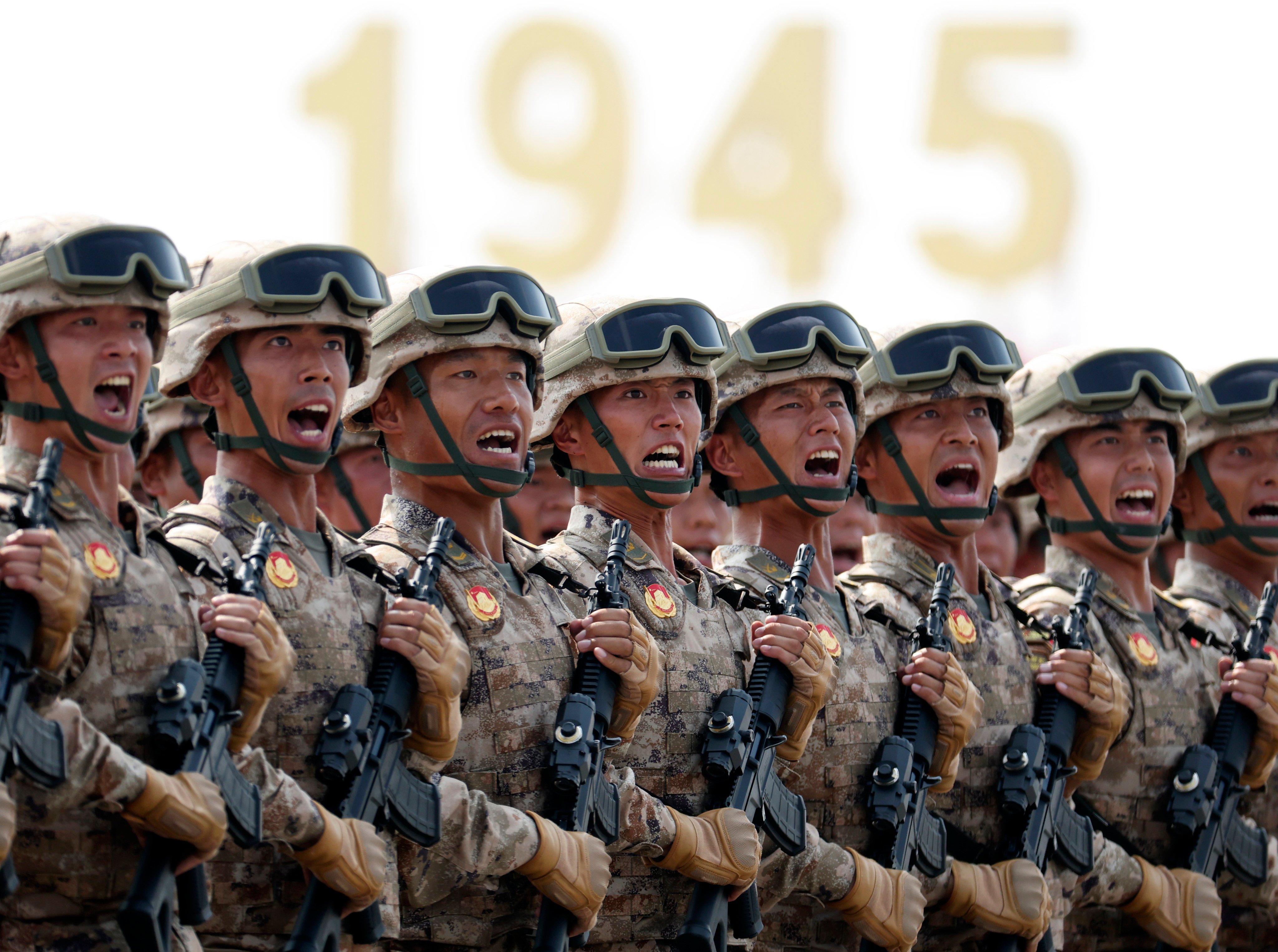 A PLA Cyberspace Force formation takes part in the military parade in Beijing on Wednesday to mark the 80th anniversary of victory in the “Chinese people’s war of resistance against Japanese aggression and the world anti-fascist war”. Photo: Xinhua