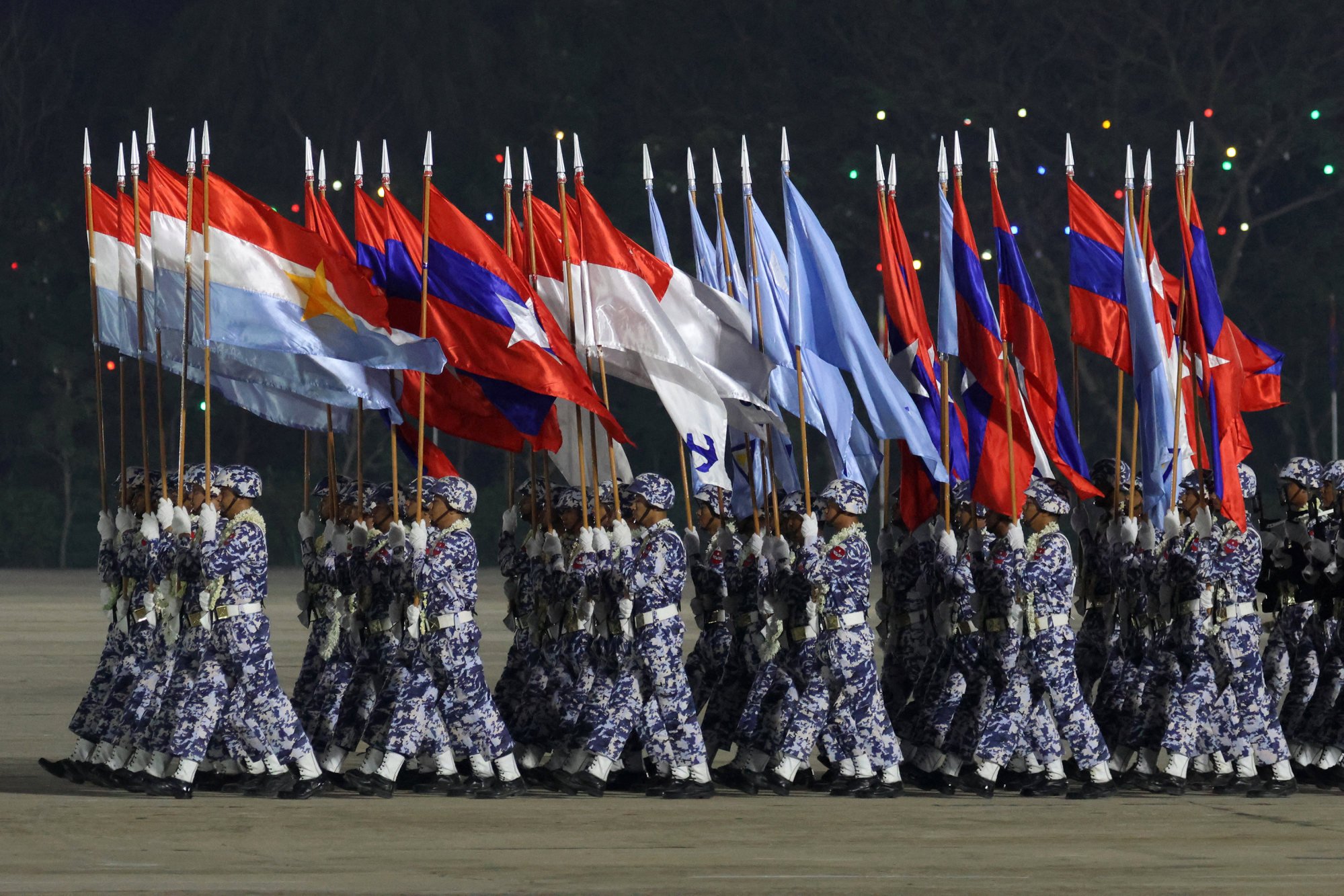 Myanmar soldiers parade in Naypyidaw during a ceremony to mark the country’s Armed Forces Day in March. Photo: AFP/Getty Images/TNS