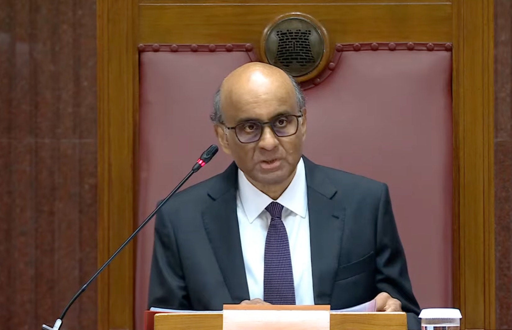 President Tharman Shanmugaratnam speaks at the opening of the 15th parliament in Singapore on Friday. Photo: Handout