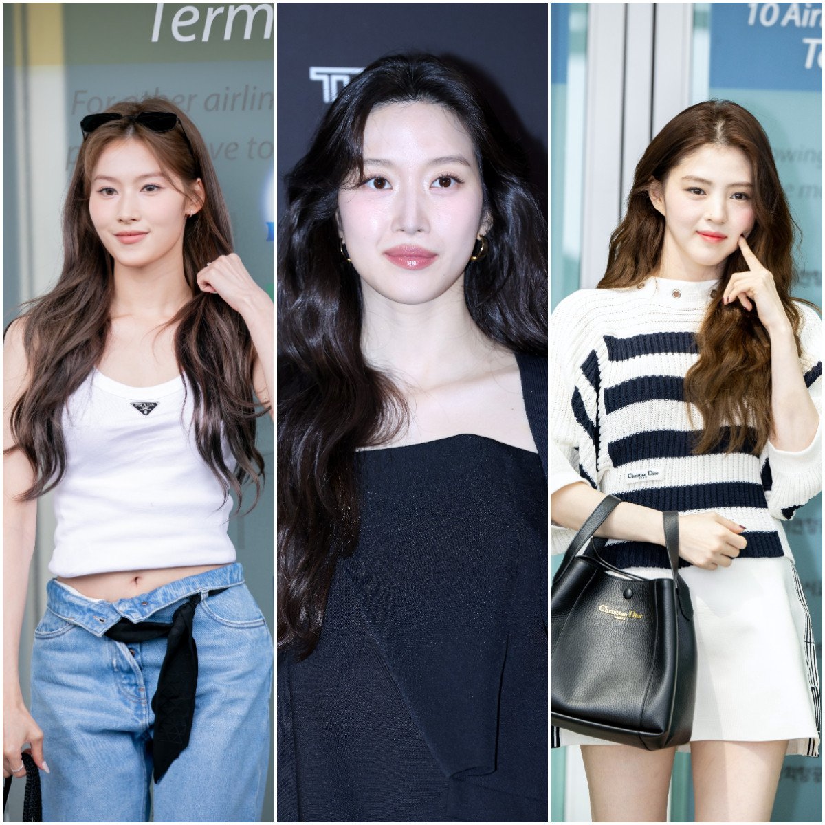 Korean stars like Sana, Moon Ga-young
and Han So-hee boast immaculate hair. Photos: Getty Images, Handout