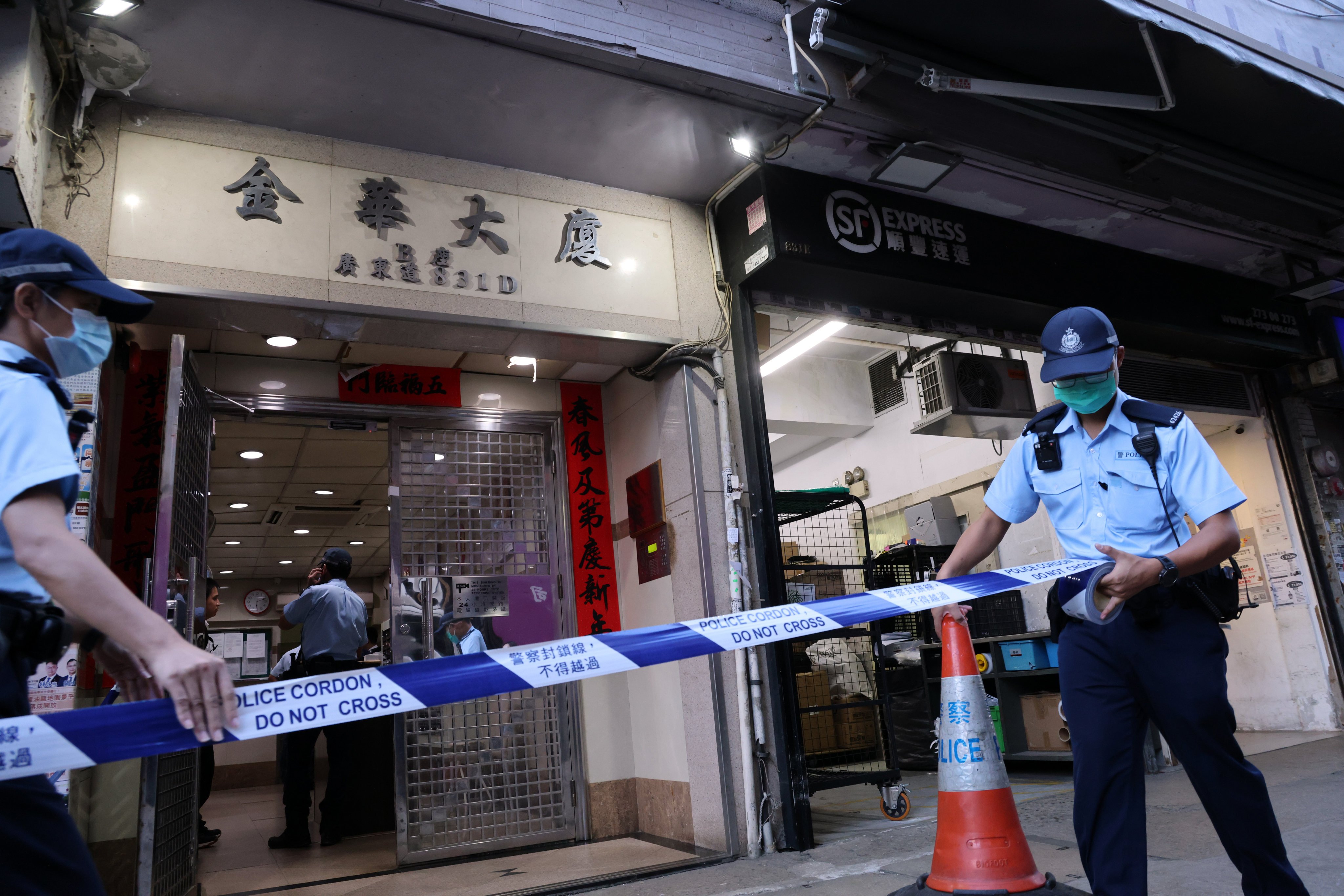 Police had set up a cordon at the scene of the crime in Yau Ma Tei last month. Photo: Jelly Tse