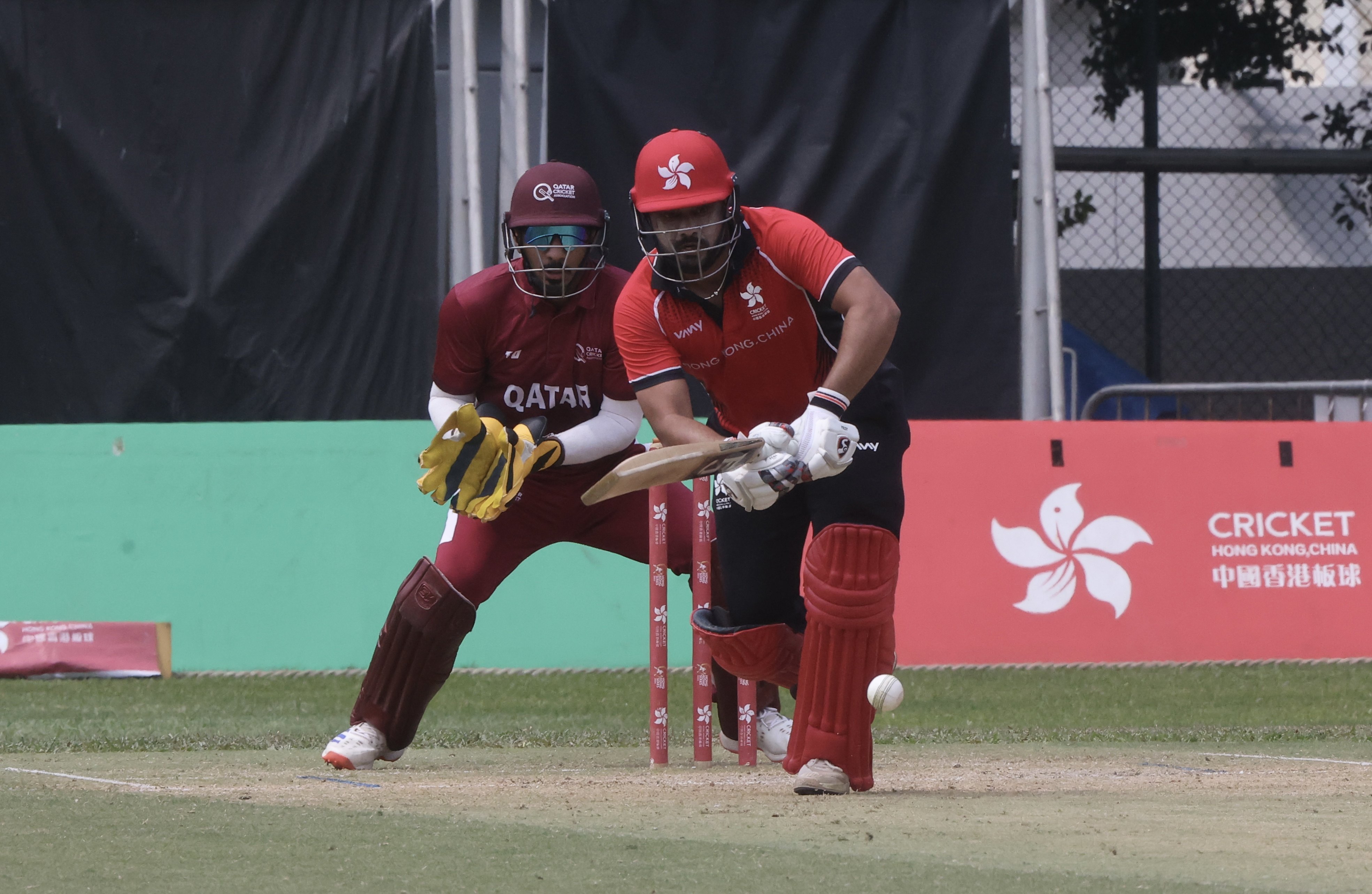 Zeeshan Ali, here sizing up a shot against Qatar, is among a Hong Kong squad being encouraged to play with freedom. Photo: Jonathan Wong