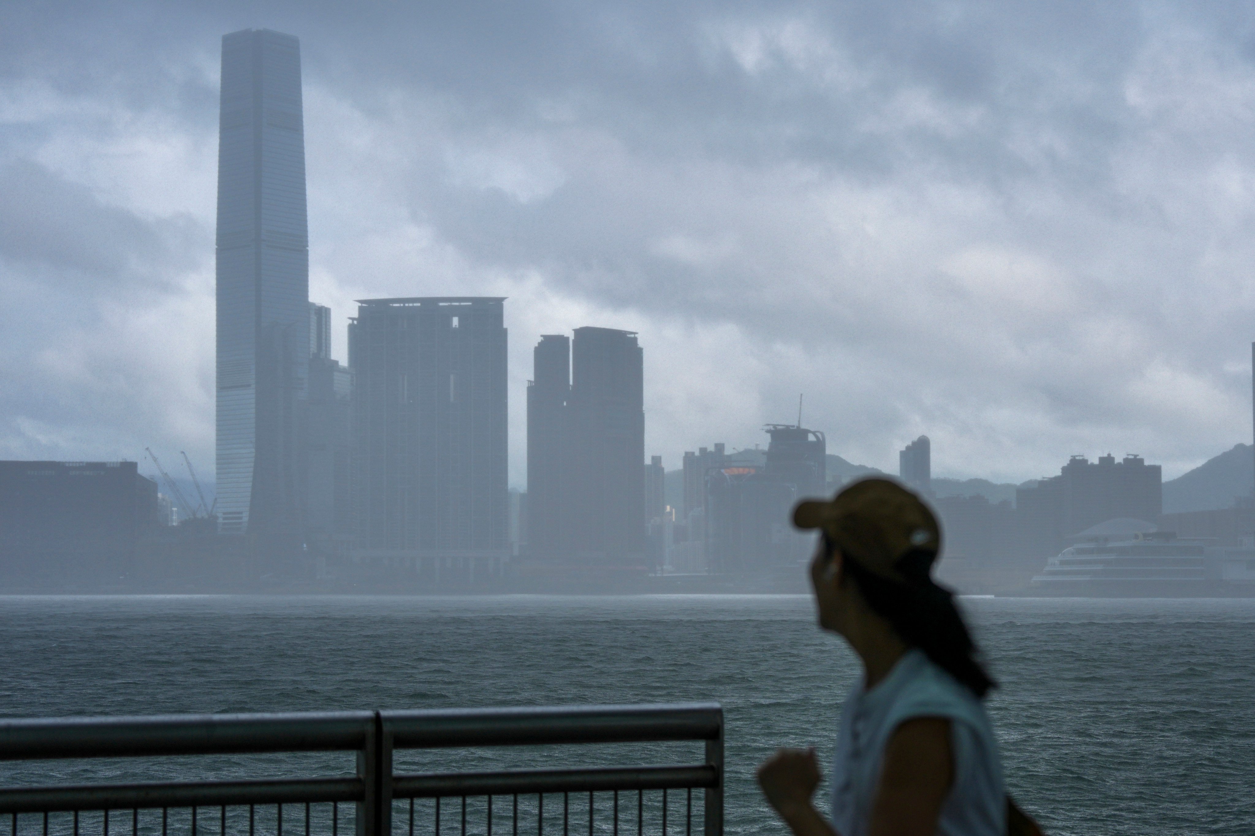 Visibility over Victoria Harbour decreases as Tropical Storm Tapah approaches Hong Kong on September 7. Photo: Karma Lo