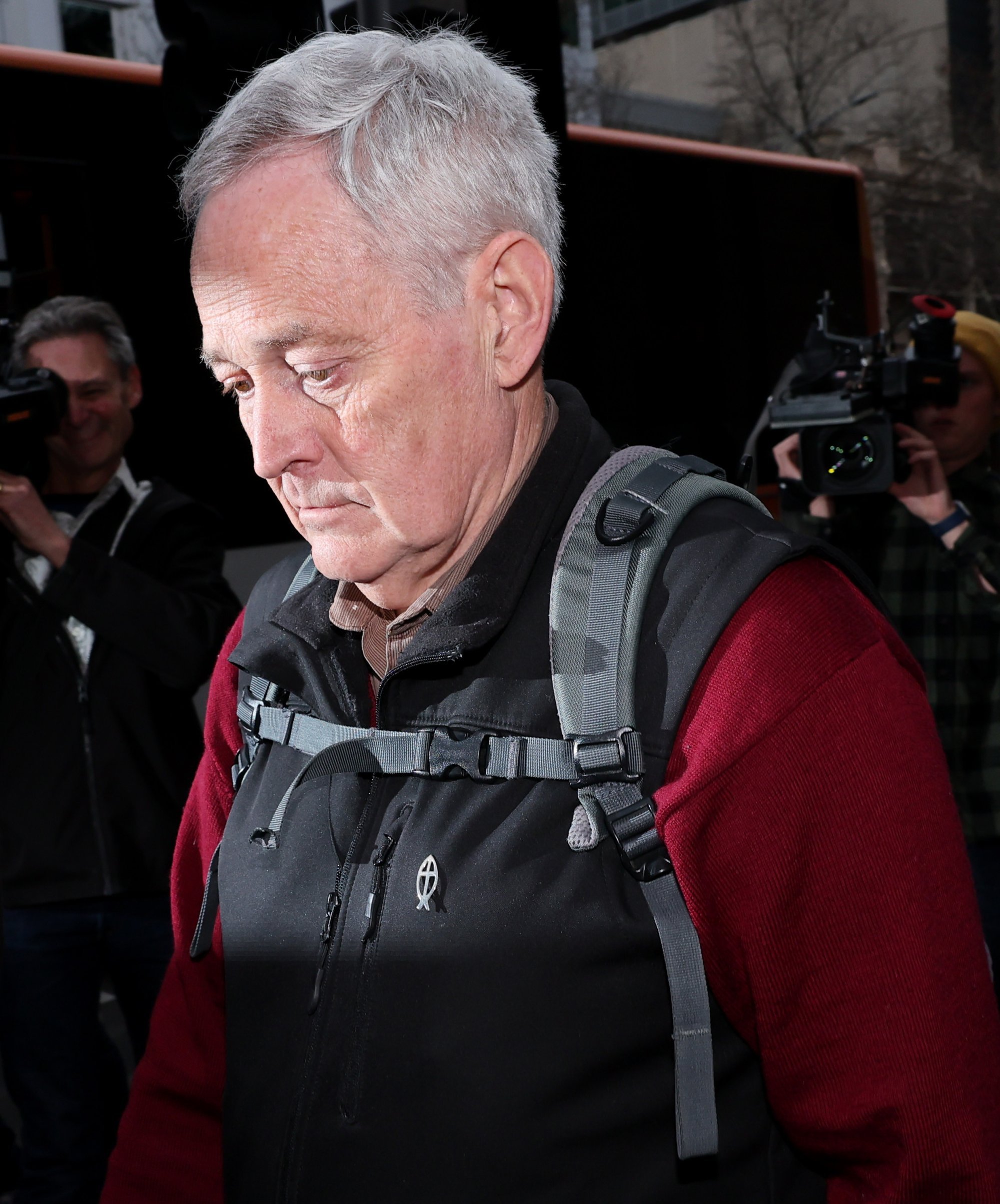 Ian Wilkinson leaves the Supreme Court of Victoria in Melbourne after a plea hearing for Erin Patterson on August 25. Photo: EPA