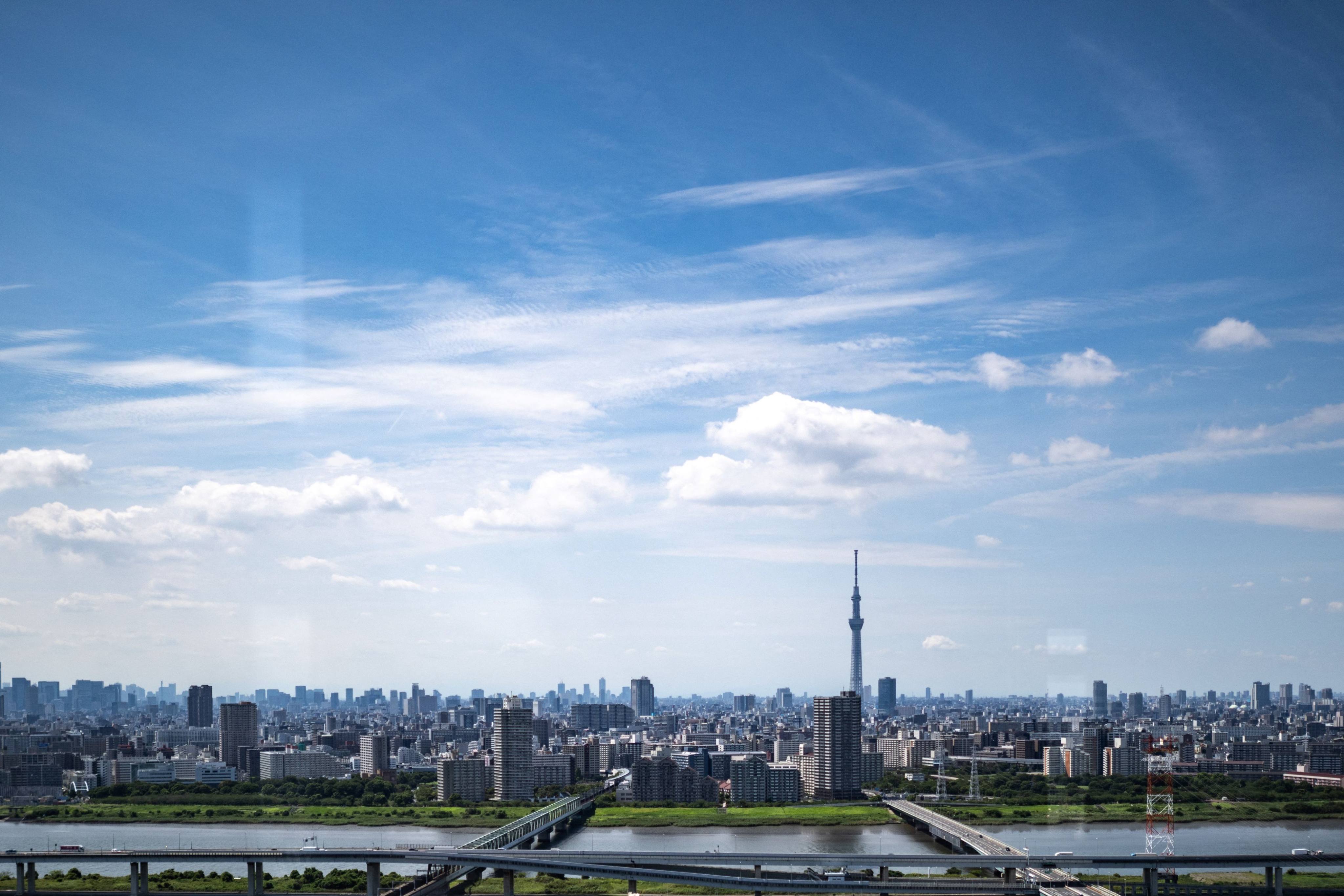 A view of Tokyo from Tower Hall Funabori Observation Deck in the Edogawa district on August 14, 2025. Photo: AFP