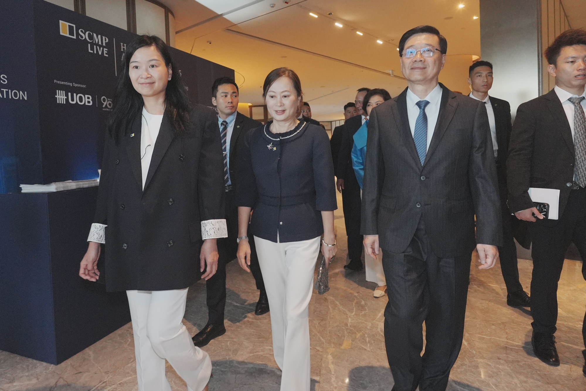 (Left to right) South China Morning Post CEO Catherine So, editor-in-chief Tammy Tam and Chief Executive John Lee at the Post’s Hong Kong-Asean Summit. Photo: May Tse