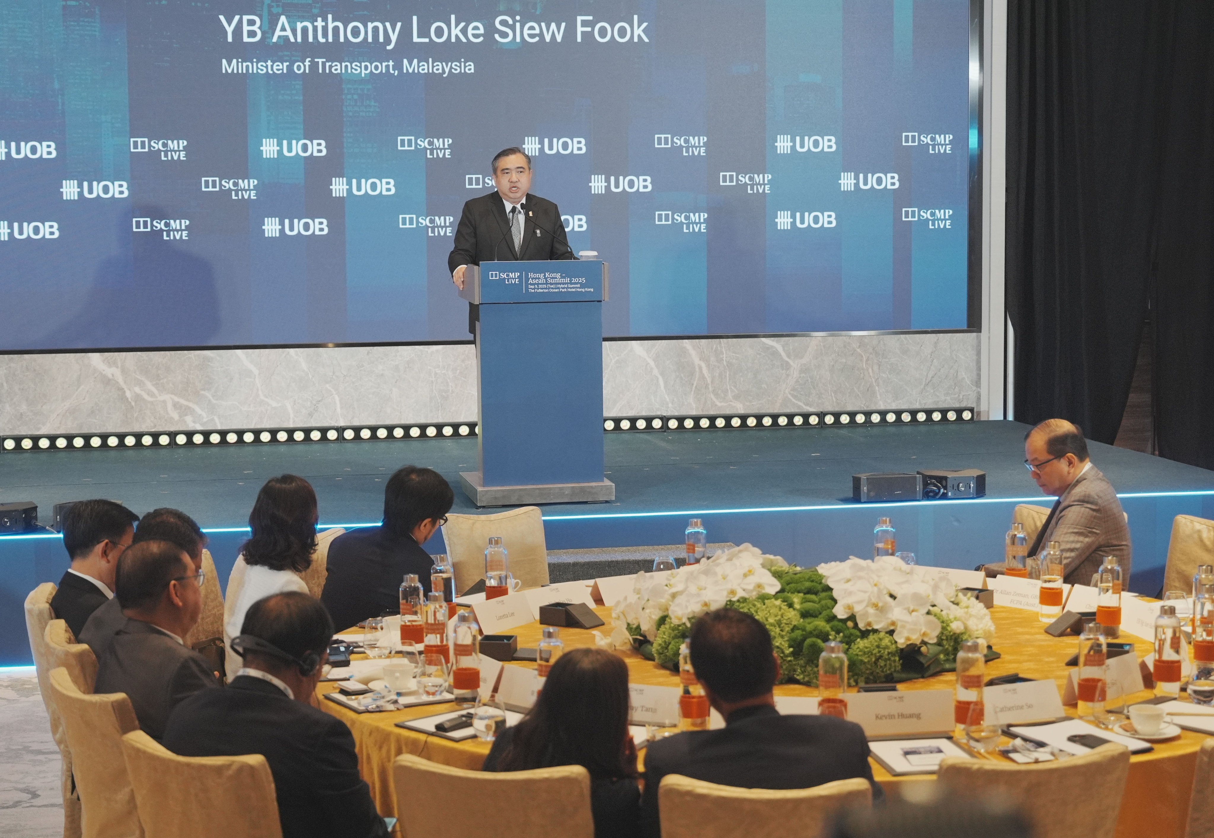 Malaysian Transport Minister Anthony Loke speaks at the Hong Kong-Asean Summit 2025 on Tuesday. Photo: May Tse