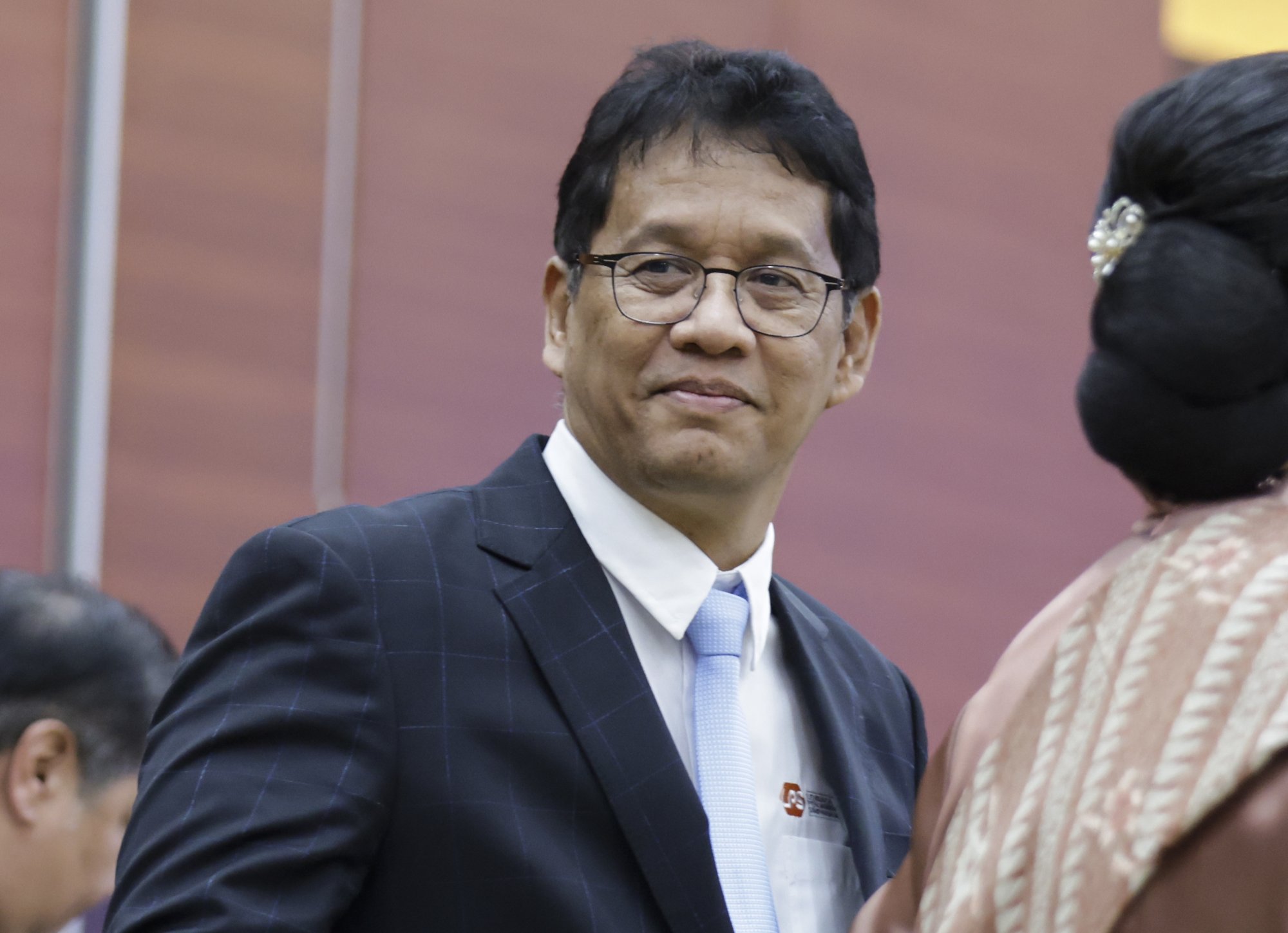 Indonesia’s newly appointed finance minister, Purbaya Yudhi Sadewa, during the handover ceremony on Tuesday. Photo: EPA