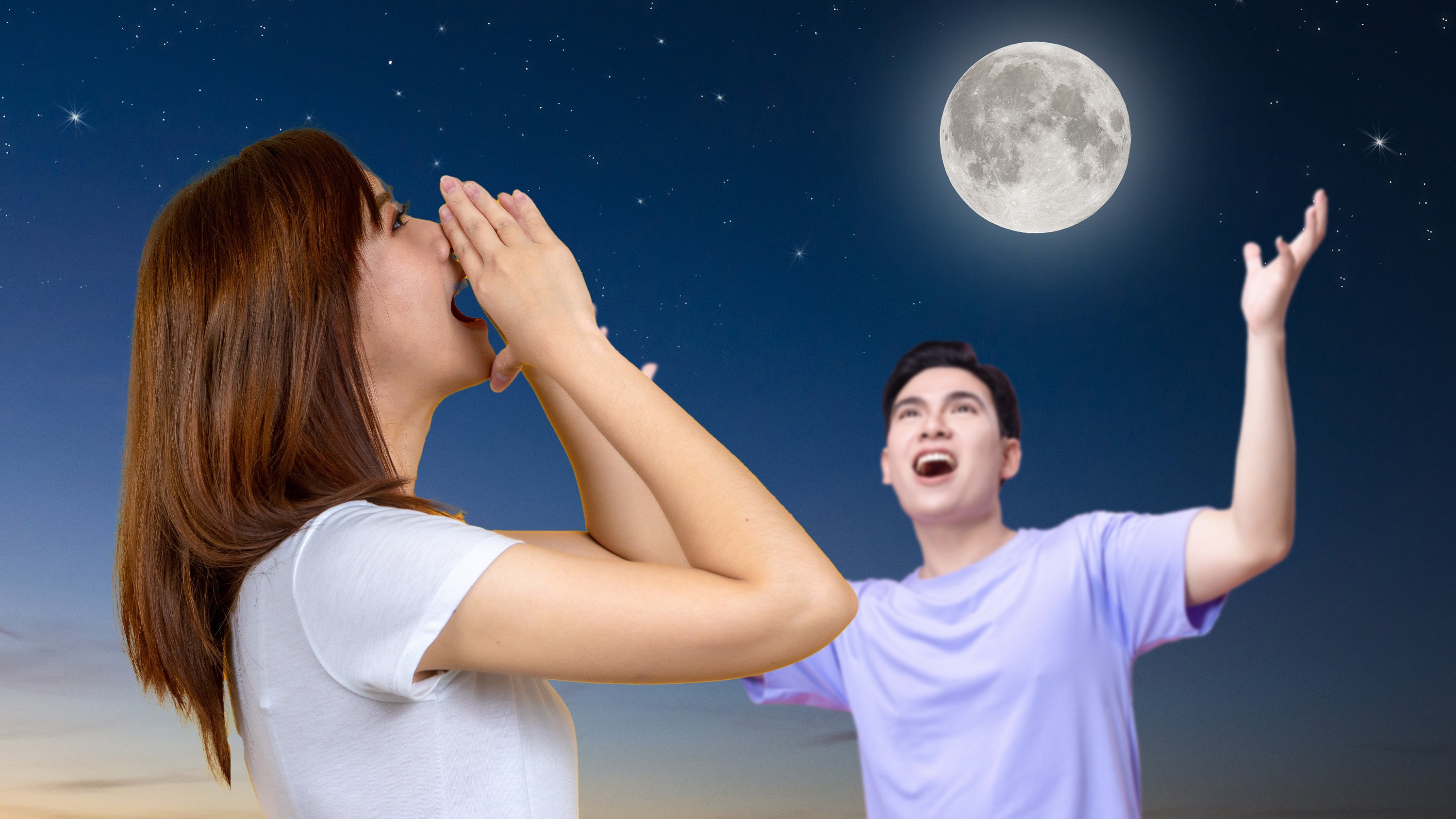 In some regions in China, people playfully scream at the moon during the Mid-Autumn Festival as a message of love. Photo: SCMP composite/Shutterstock