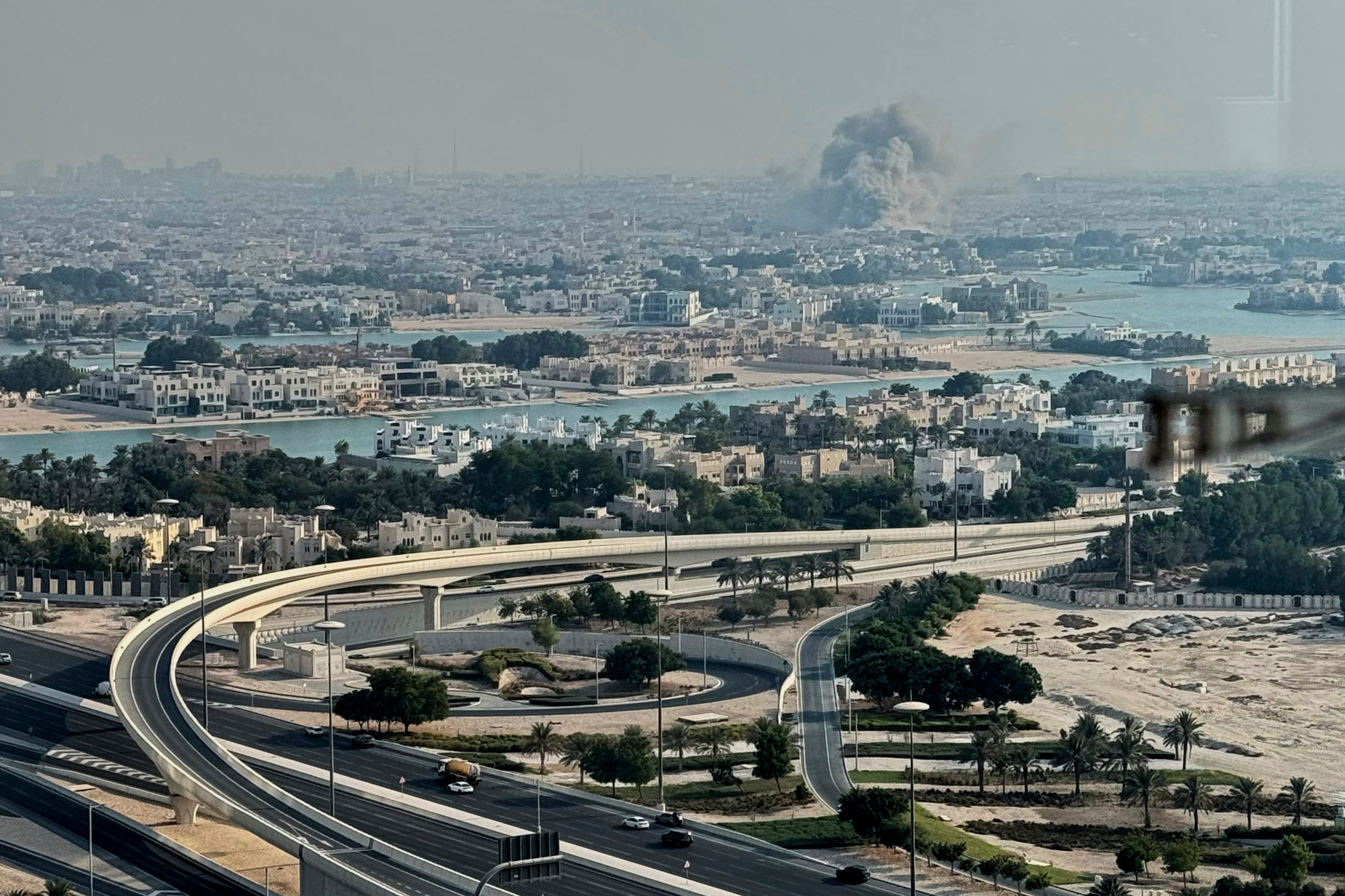 Smoke rises from an explosion in Qatar’s capital Doha on Tuesday following the Israeli strikes. Photo: UGC/AP