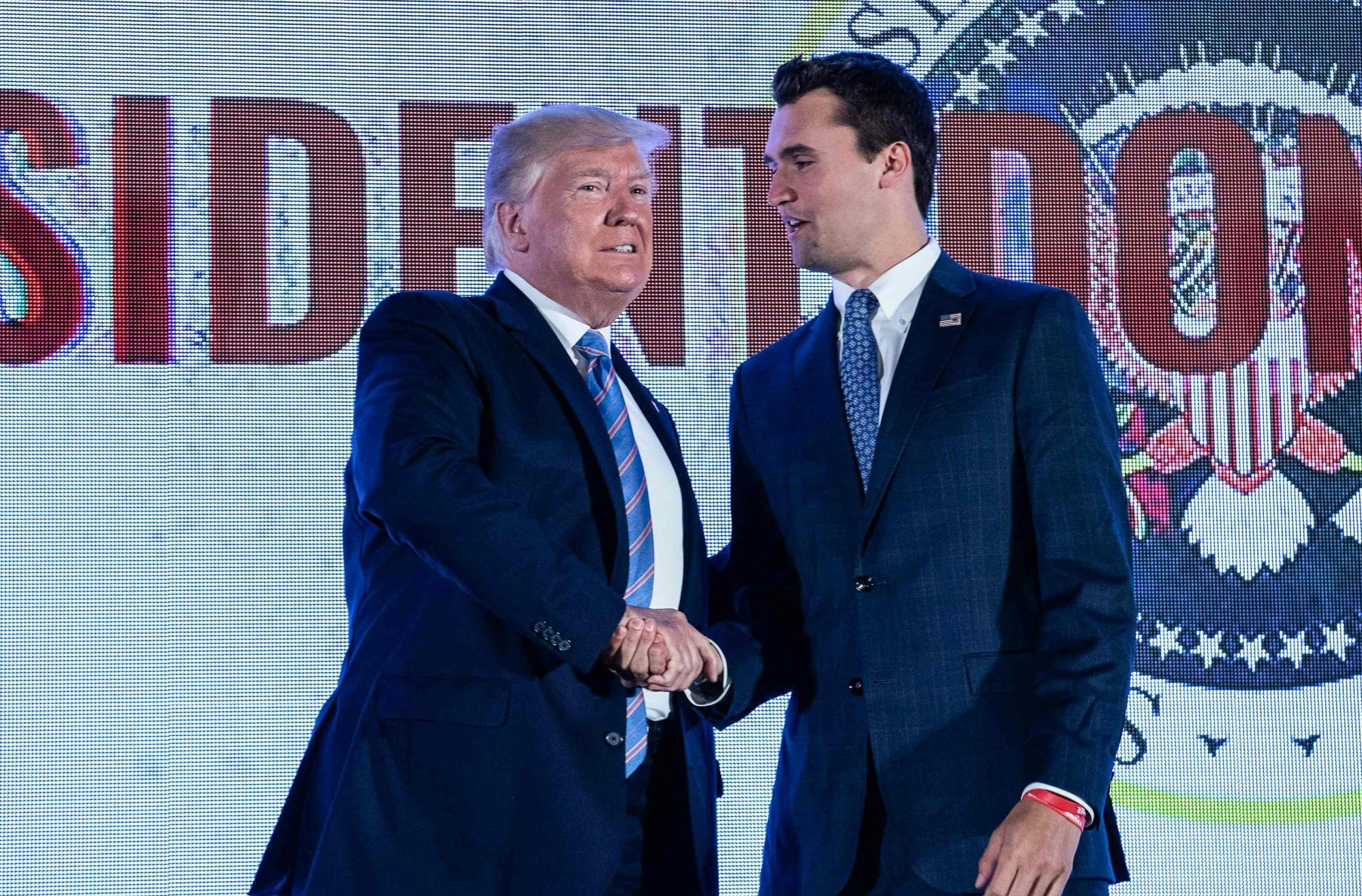 US President Donald Trump and Charlie Kirk in 2019. File photo: AFP
