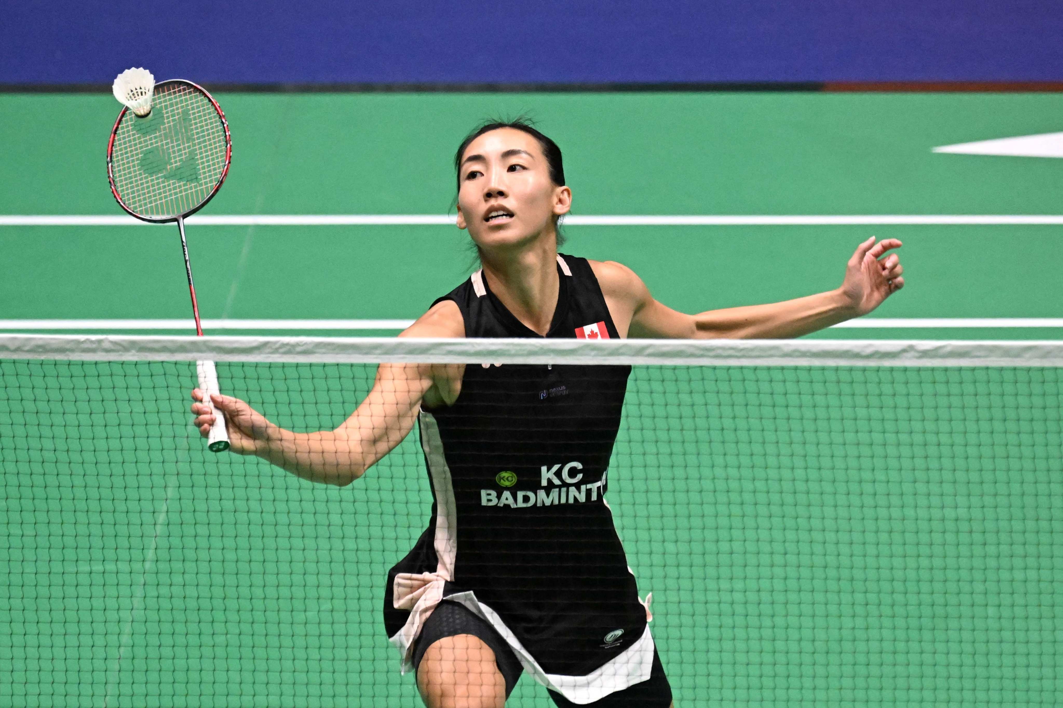 Michelle Li hits a return against Zhang Beiwen during their women’s singles quarter-final at the Hong Kong Open. Photo: AFP