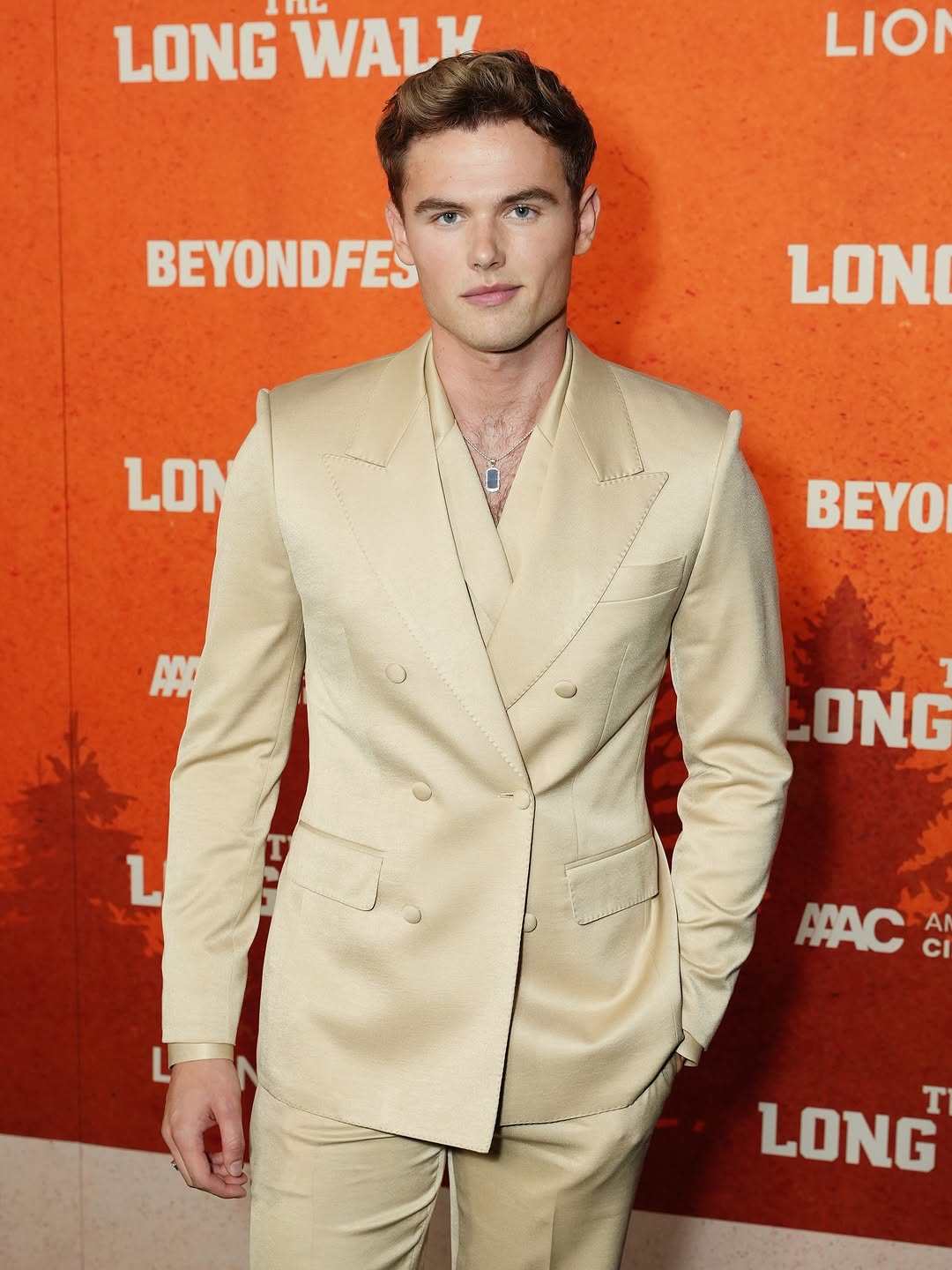 Garrett Wareing promoting his new film The Long Walk. Fans think he and TSITP’s Lola Tung are dating. Photo: @garrettwareing/Instagram