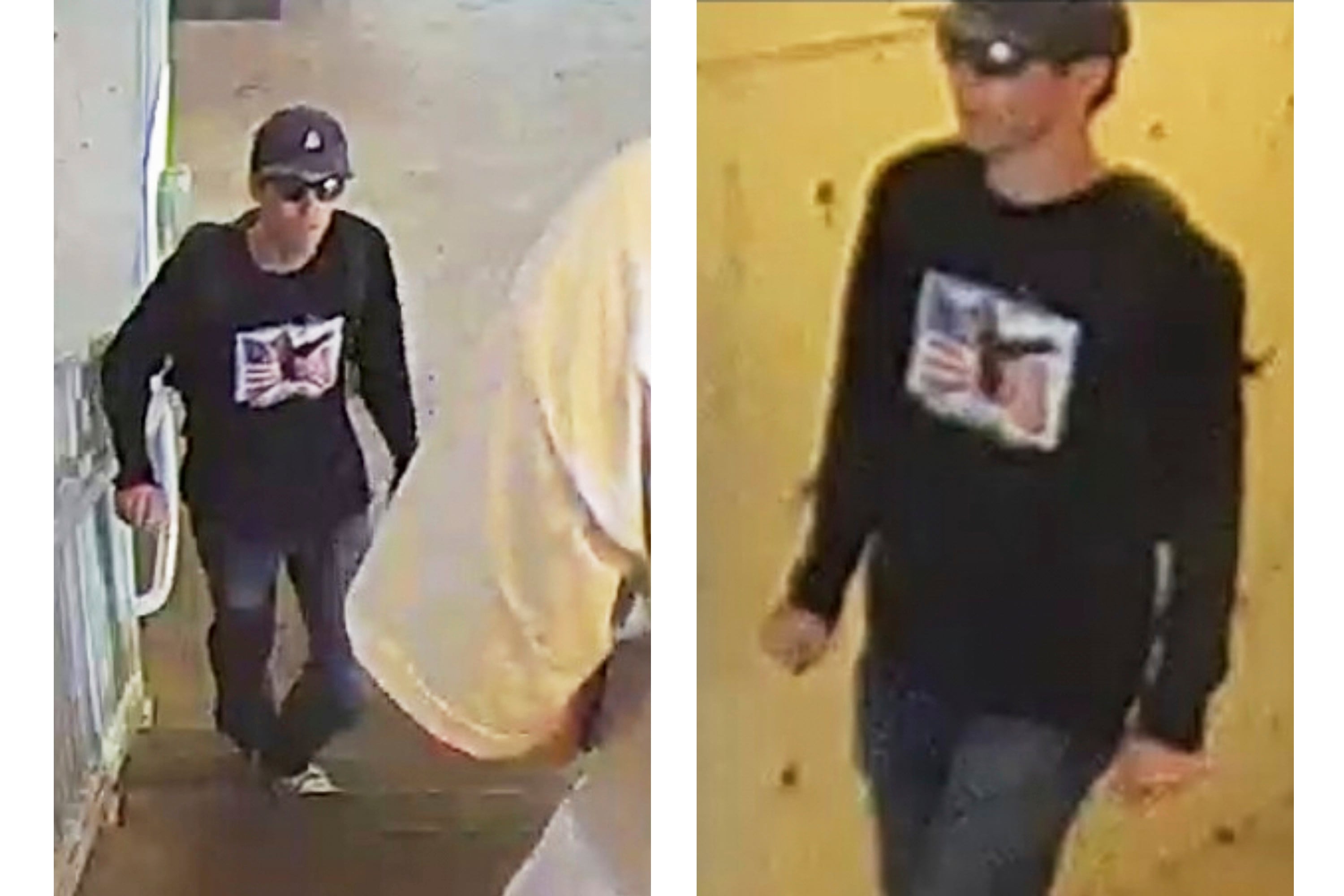 Images provided by the FBI show a person of interest in connection with the fatal shooting of Charlie Kirk. Photos: FBI via AP