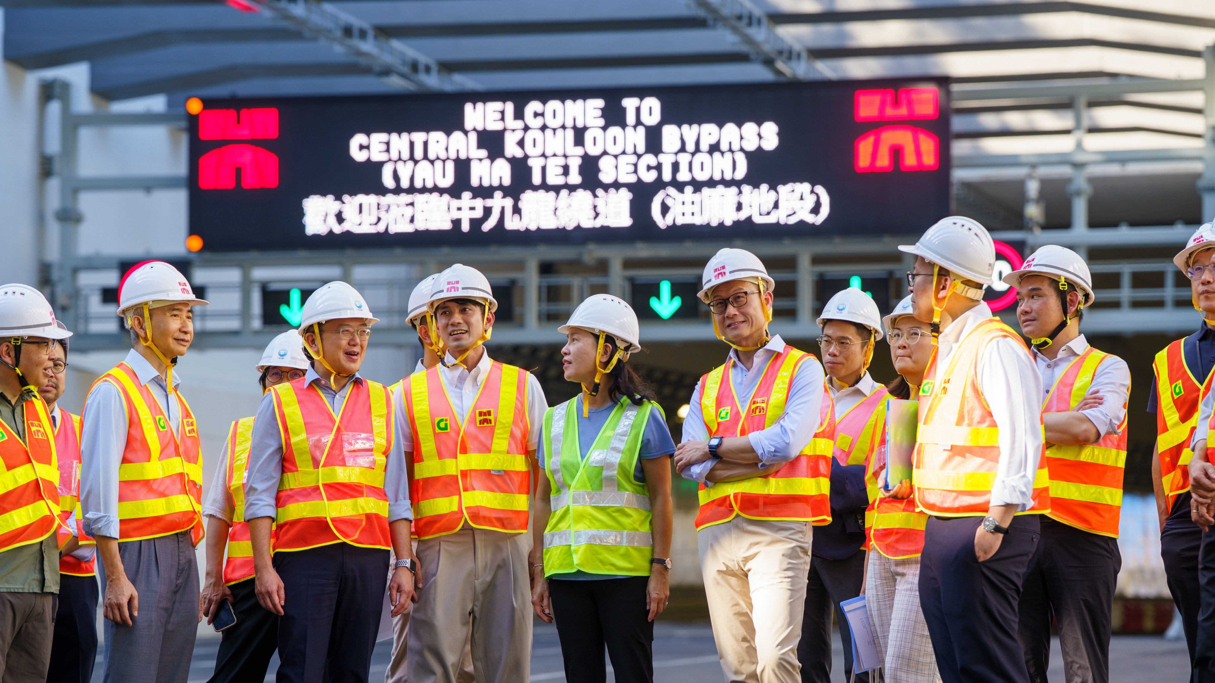 Transport chief Mable Chan and other officials recently visited the site to review work on the bypass. Photo: Handout