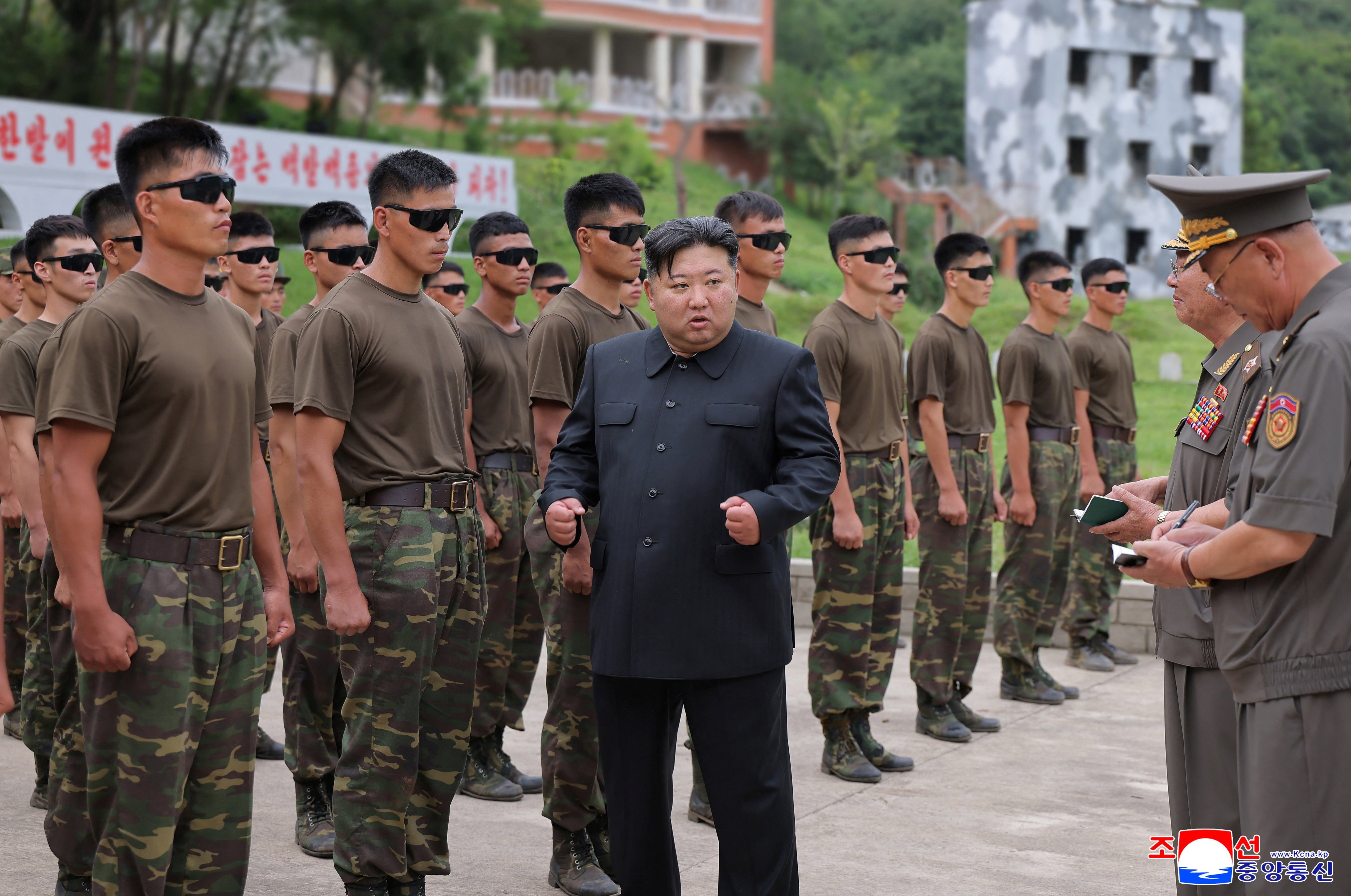 North Korean leader Kim Jong-un visits a special operations training base at an undisclosed location in North Korea last month. Photo: KCNA/Reuters