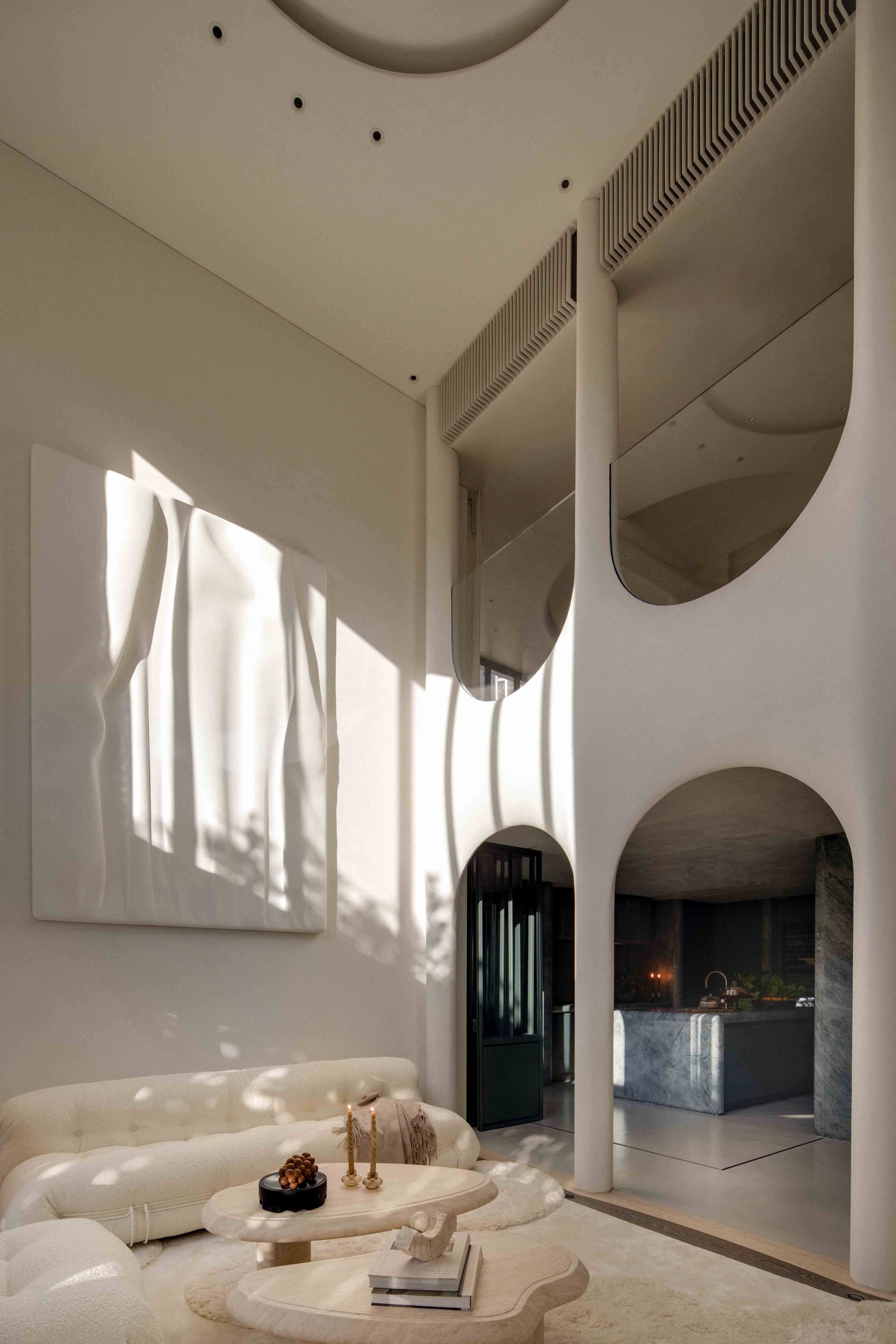 Arches feature in the living room of Hong Kong’s Chapel Residence, designed by Nelson Chow of NC Design + Architecture. Photo: Harold de Puymorin