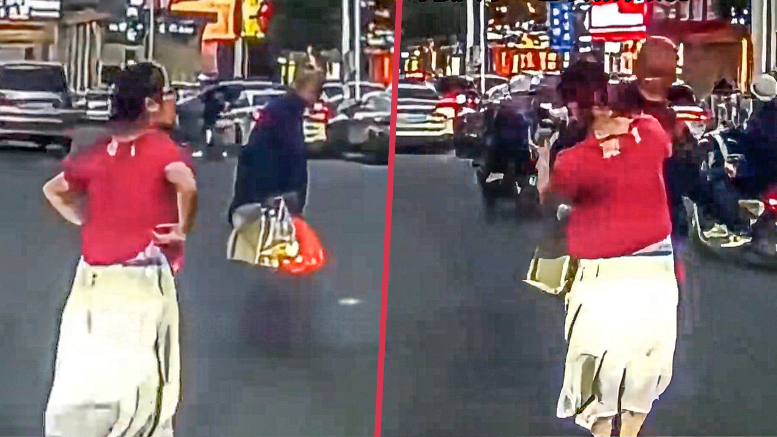 A woman in China who helped an elderly man carry his bags was shocked when he then slapped her in the face. Photo: SCMP composite/Douyin