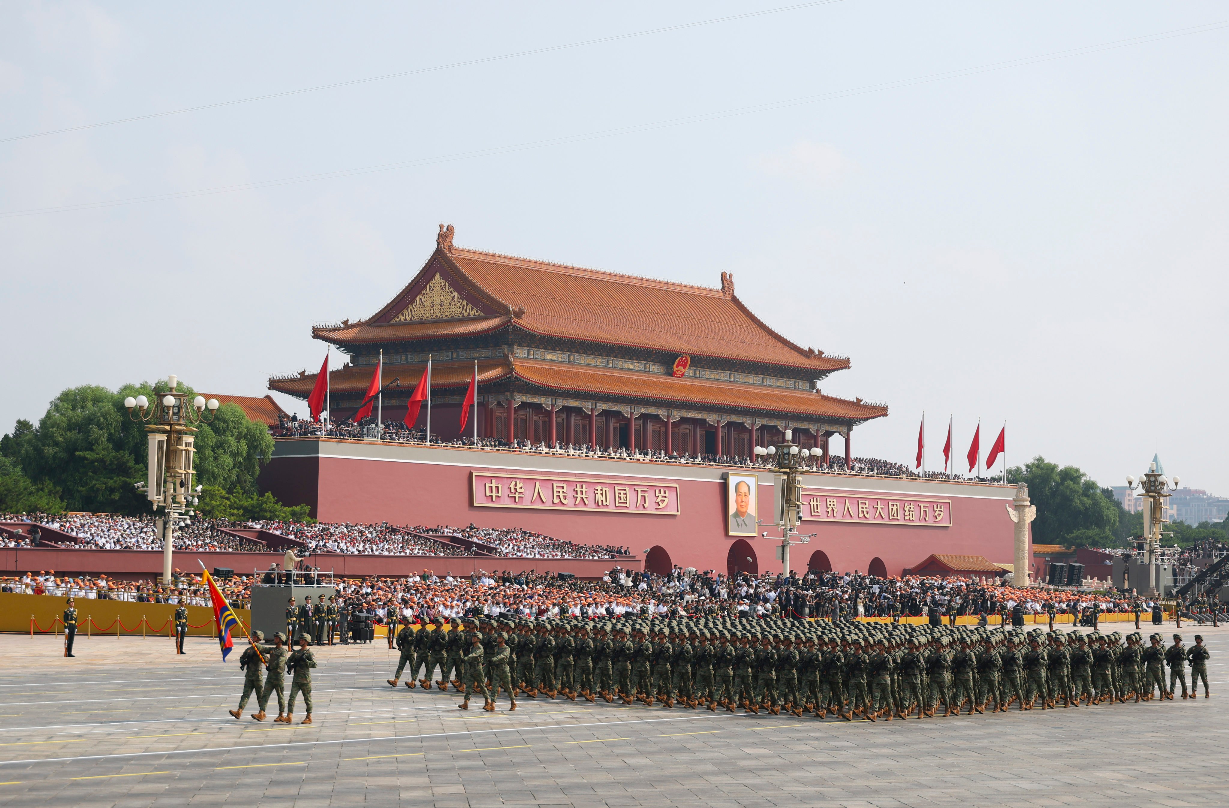 Generals were not a feature of this year’s Victory Day parade. Photo: Xinhua