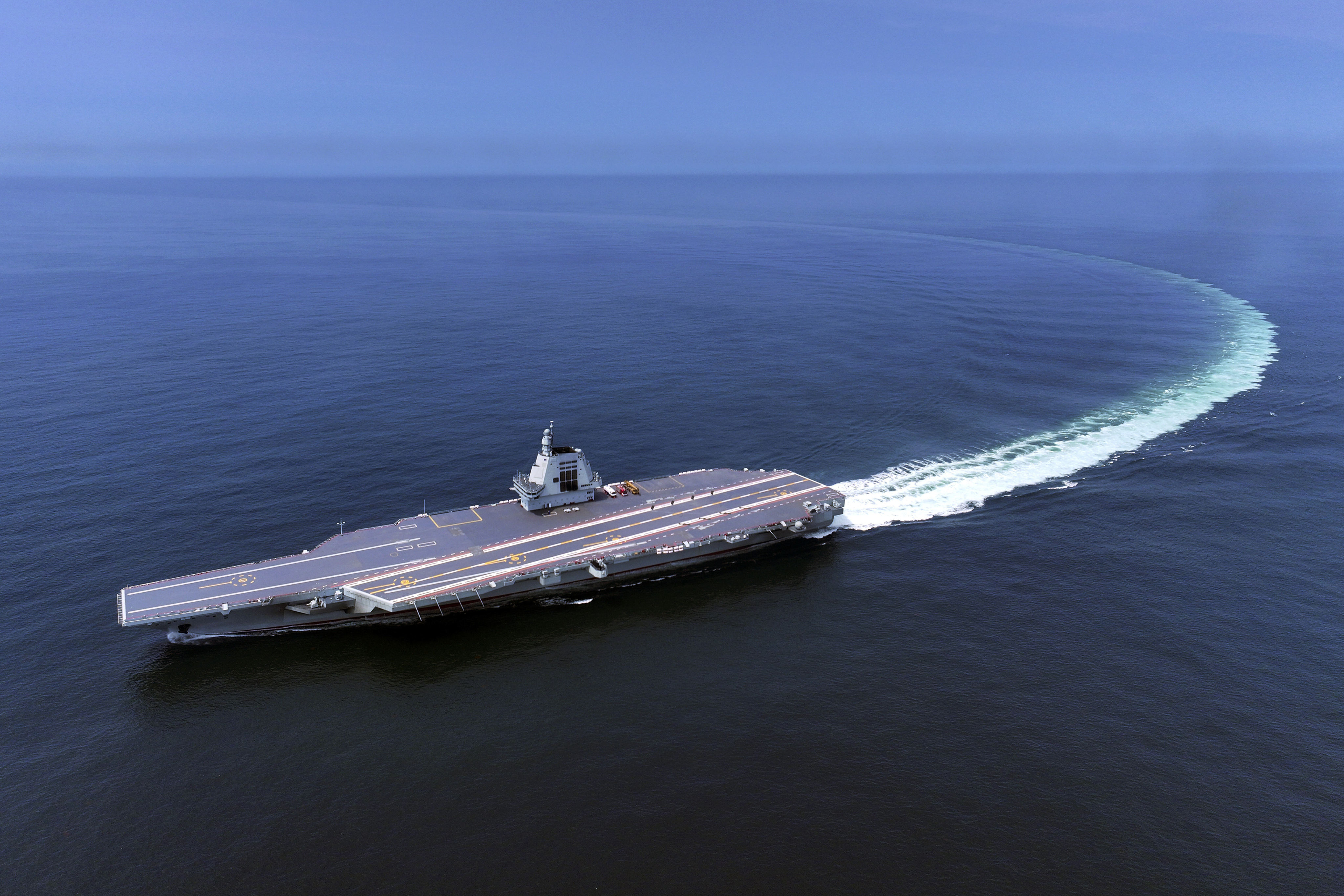 China’s third aircraft carrier, the Fujian, is expected to be commission soon, after last week leaving its shipbuilding yard in Shanghai for “scientific research experiments and training missions”. Photo: Xinhua via AP