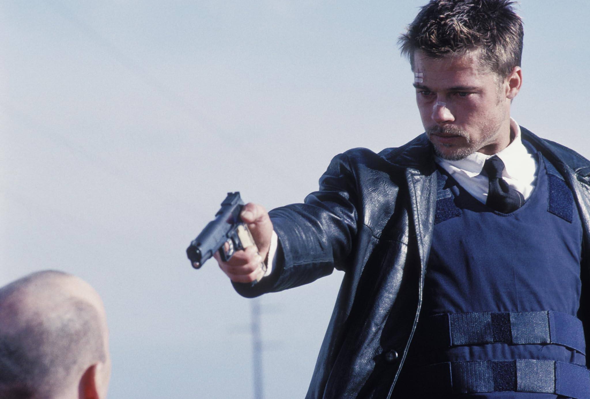 Brad Pitt in a still from Seven. Photo: Warner Bros Entertainment