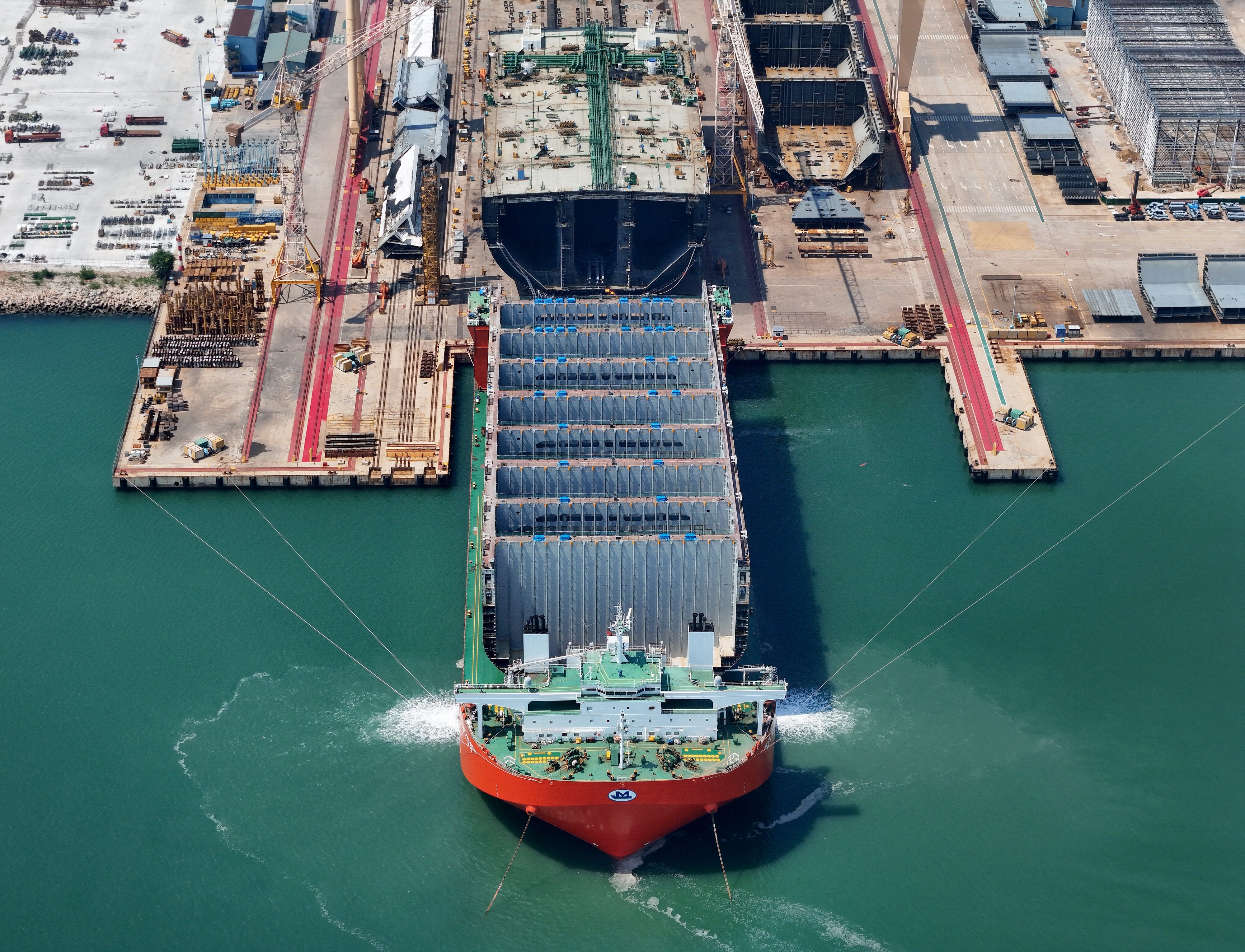 The Hanwha Marine Shipyard in Yantai, Shandong province. Photo: CFOTO/Future Publishing via Getty Images