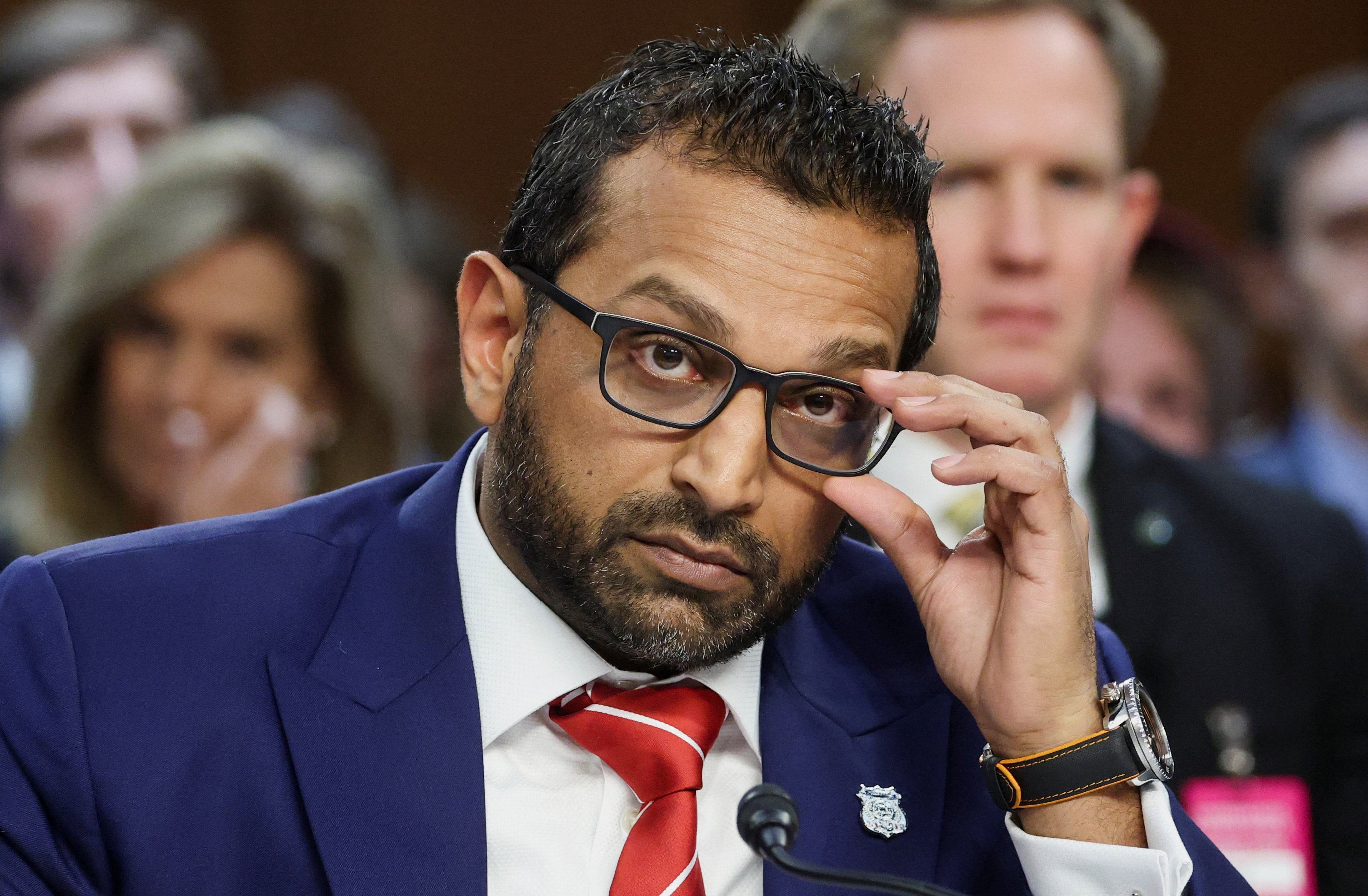 FBI Director Kash Patel testifies before a US Senate Judiciary Committee hearing on Tuesday. Photo: Reuters