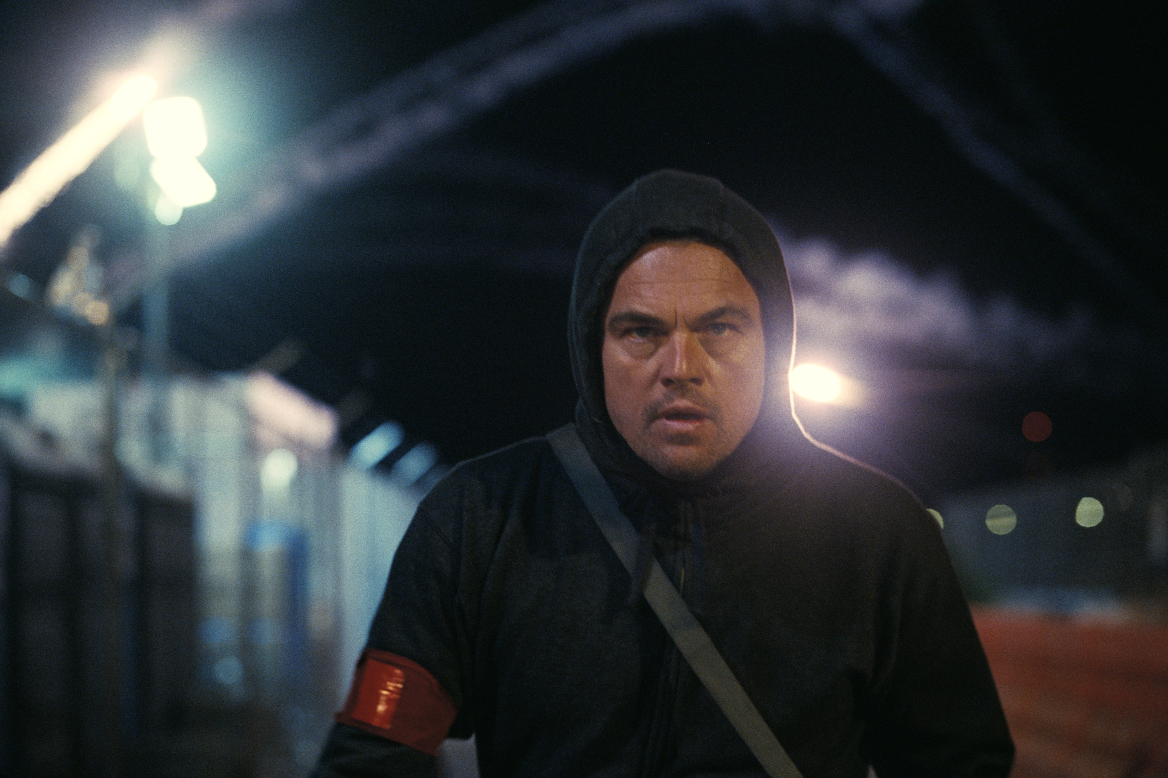 Leonardo DiCaprio in a still from One Battle After Another.