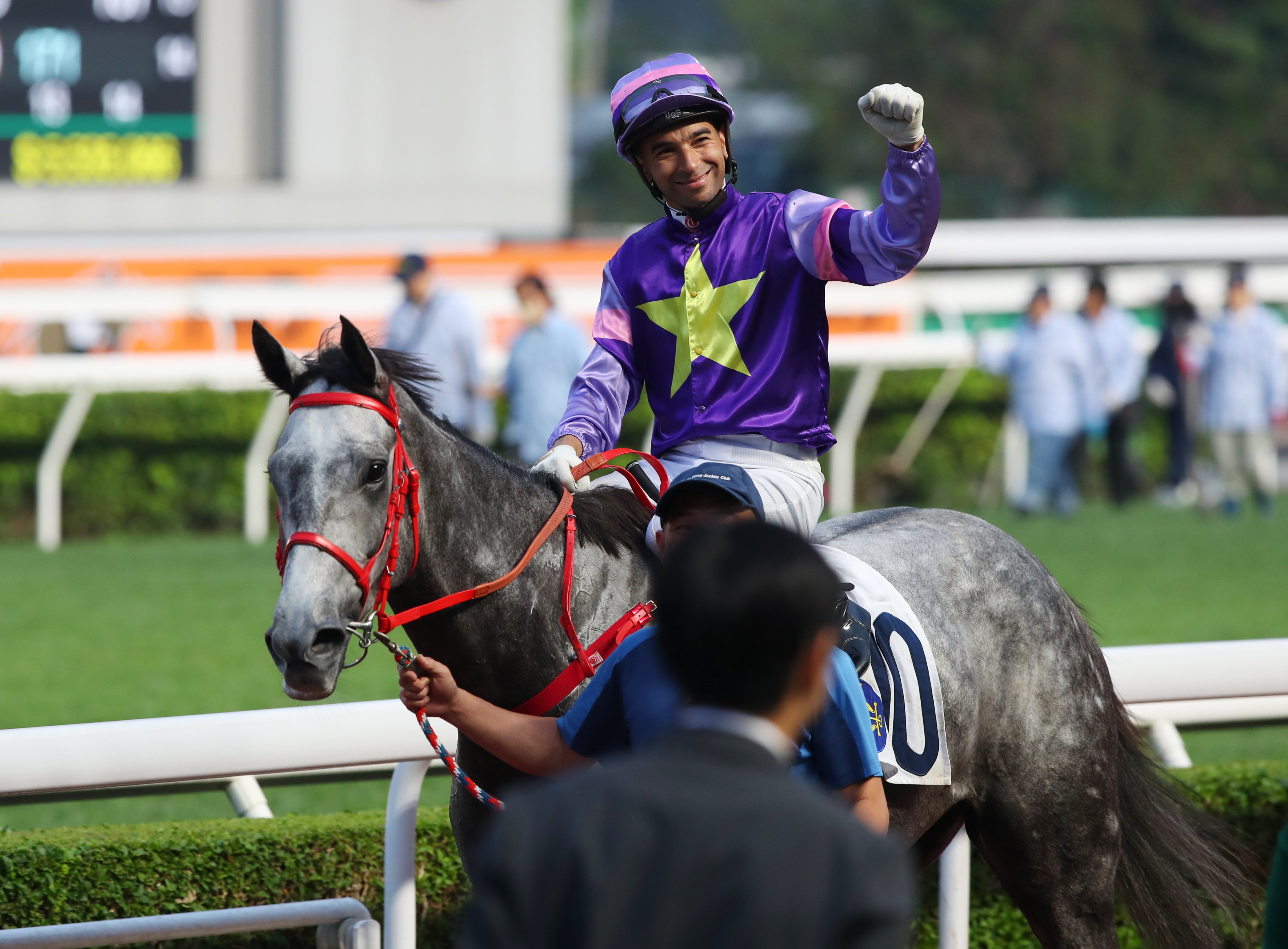 Joao Moreira celebrates a victory at Sha Tin in April. Photos: Kenneth Chan