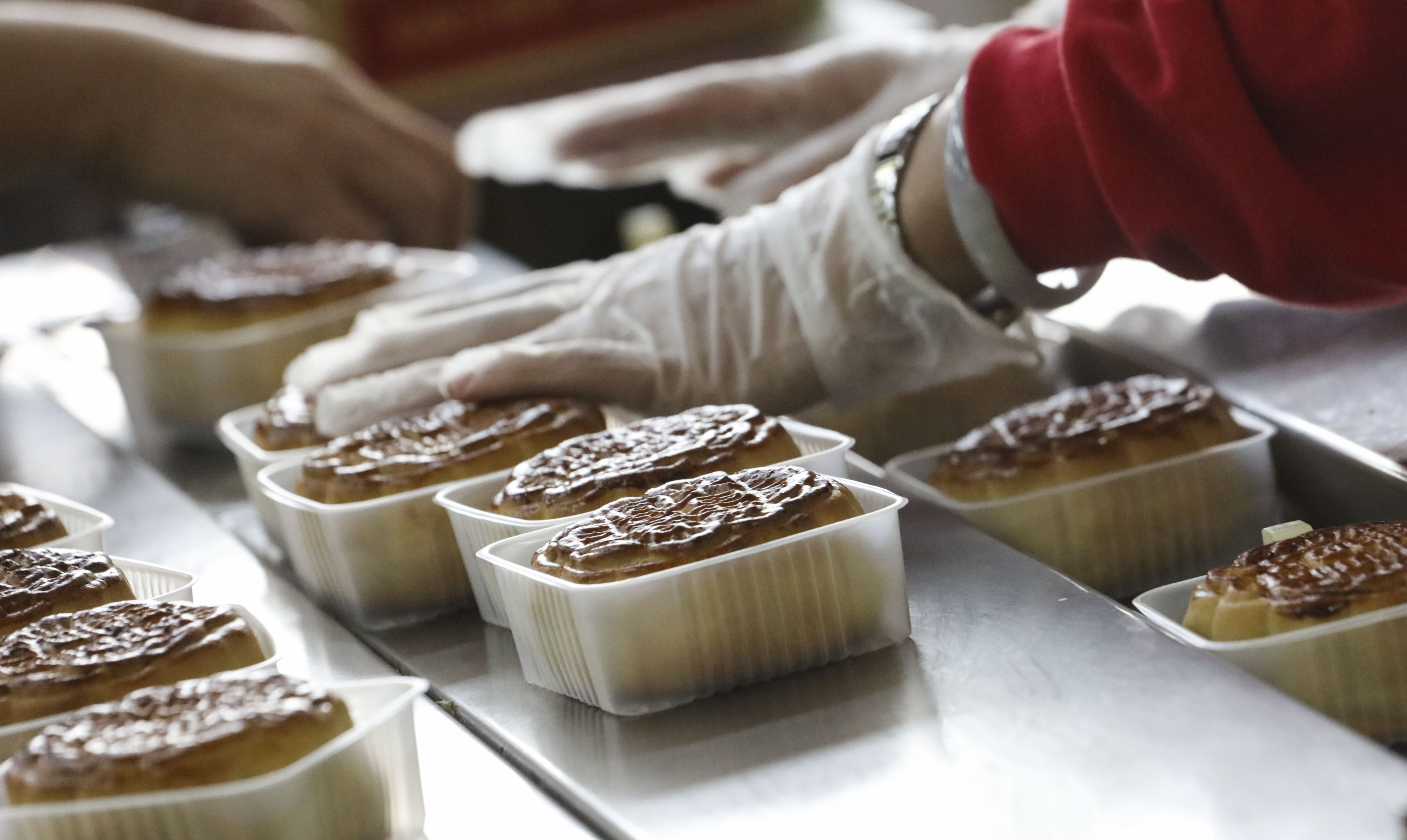 Production of mooncakes at Tai Tung Bakery’s factory in Tuen Mun. Photo: SCMP