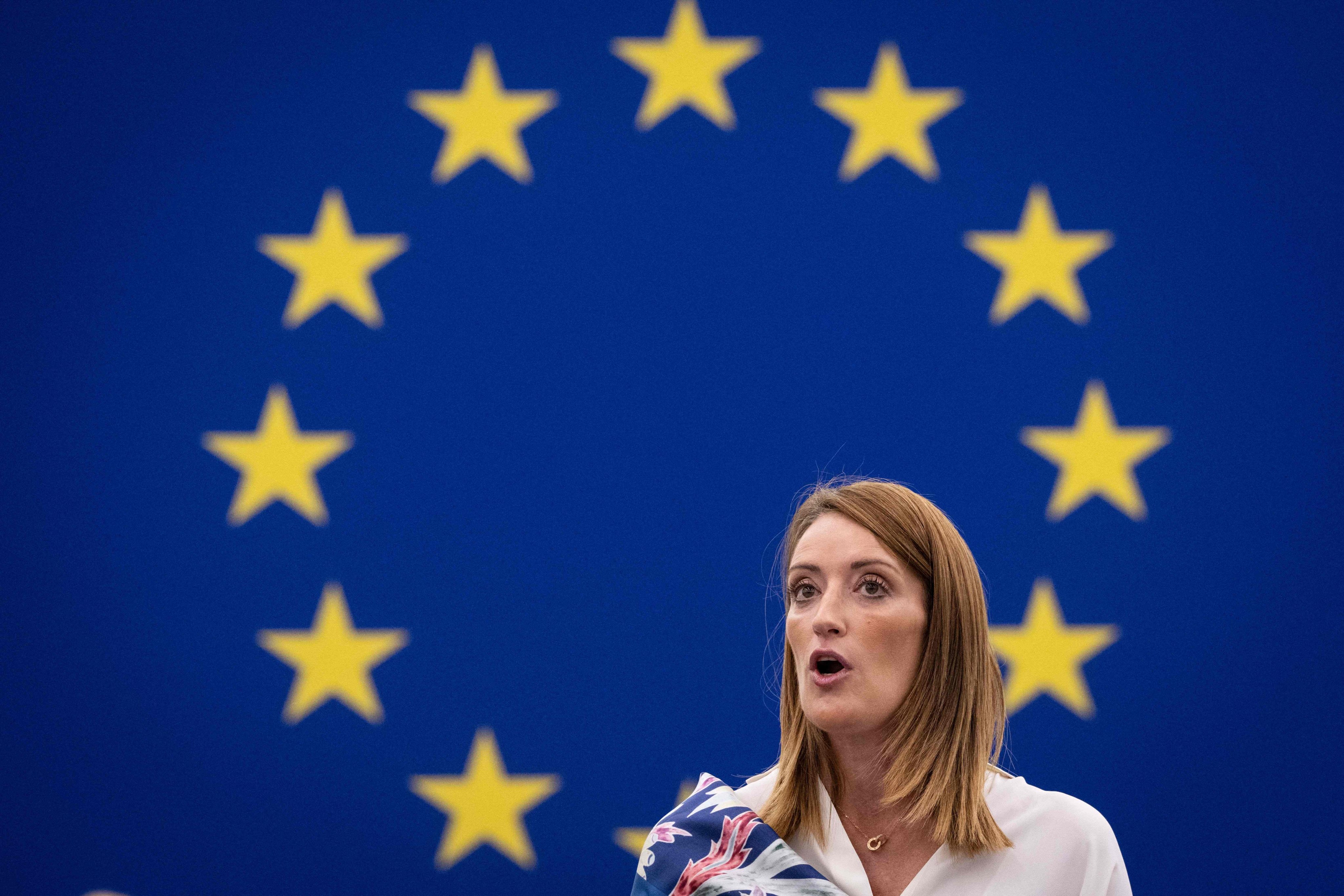 European Parliament President Roberta Metsola, who worked to achieve last year’s detente in China-EU relations. Photo: AFP