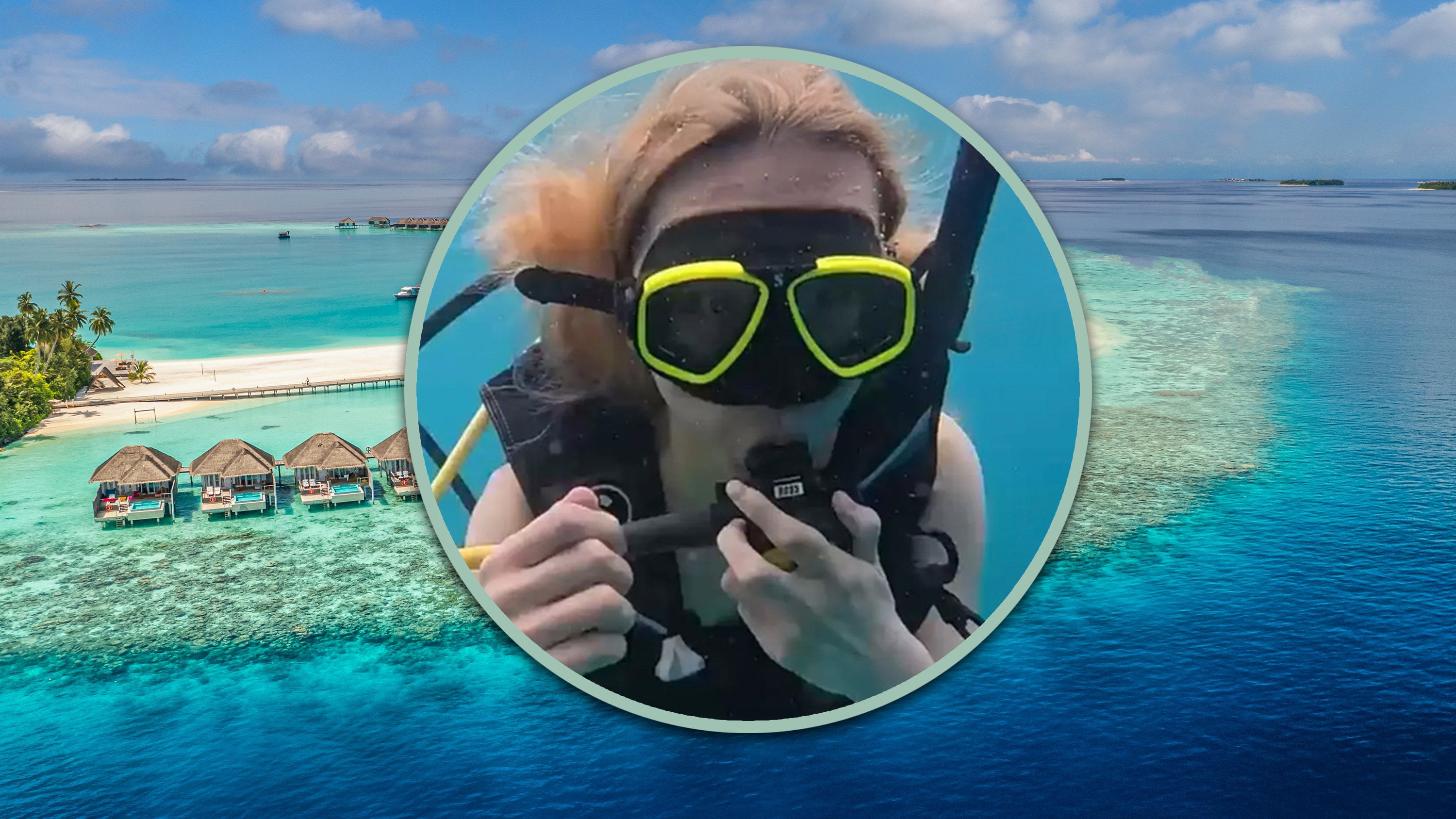 A Chinese diver who was left adrift at sea in the Maldives has yet to receive an apology from the hotel responsible for her trip. Photo: SCMP composite/Shutterstock/Douyin