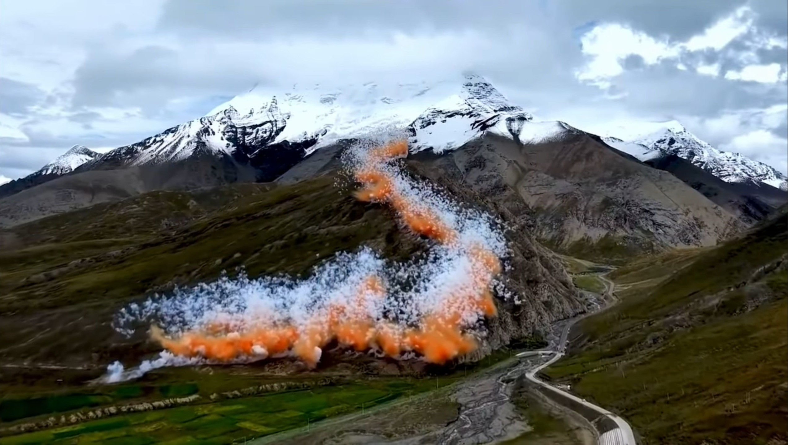 The fireworks show went off in southwestern Tibet on Friday. Photo: Handout
