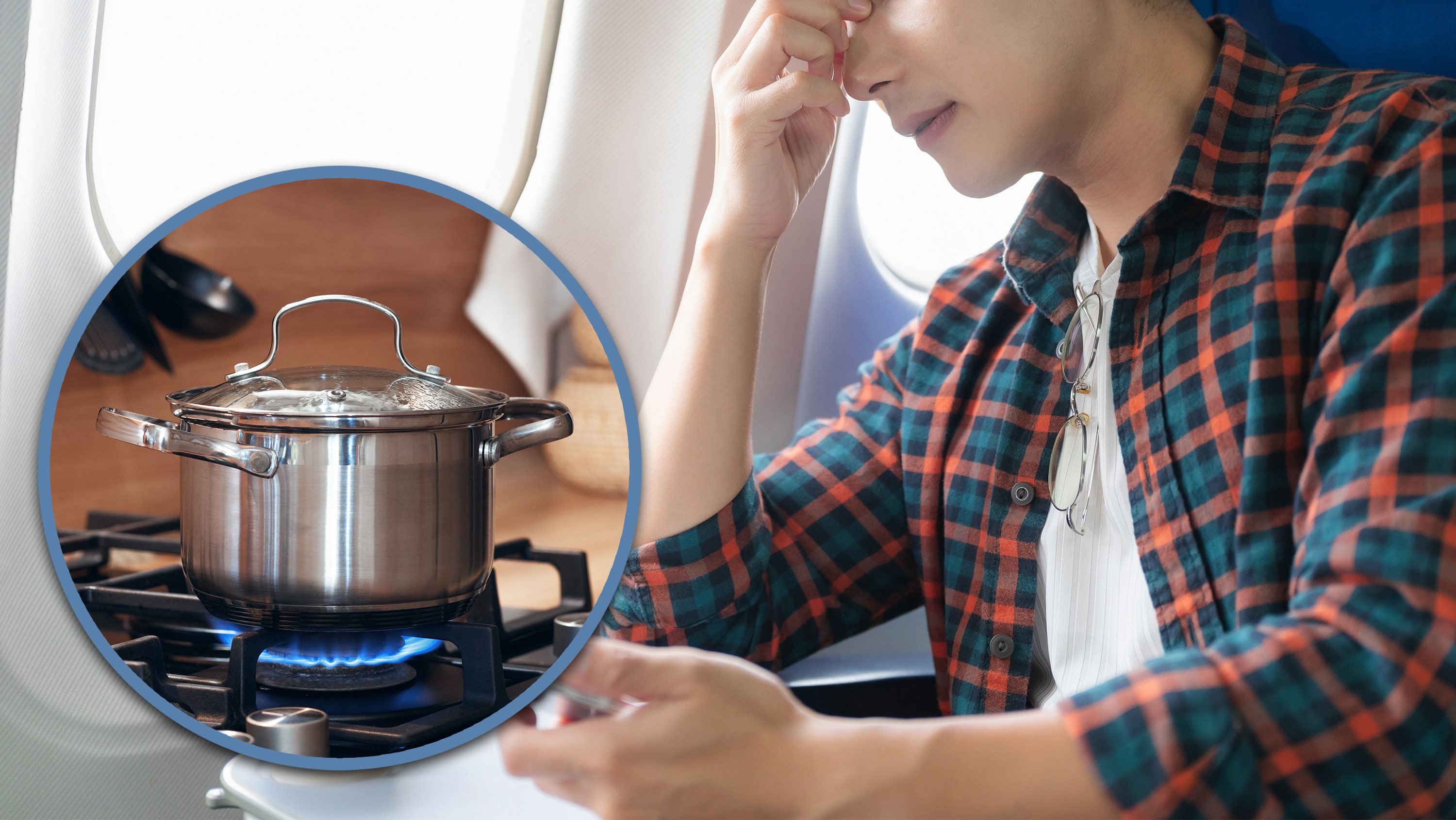 During a flight from Shanghai to Singapore, a Chinese passenger suddenly remembered that he had left his gas stove on at home. Photo: SCMP composite/Shutterstock