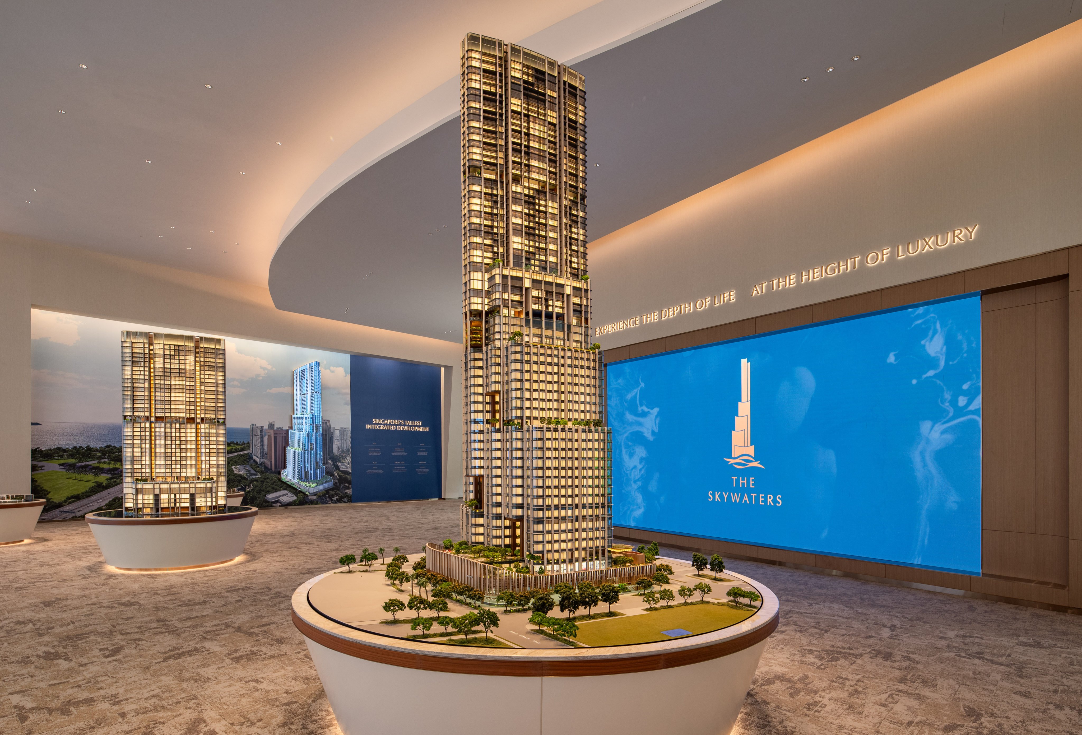 Designed by Skidmore, Owings & Merrill, The Skywaters, at 305 metres in height, will be Singapore’s tallest landmark. Credit: Patrick Lau Photography/The Skywaters