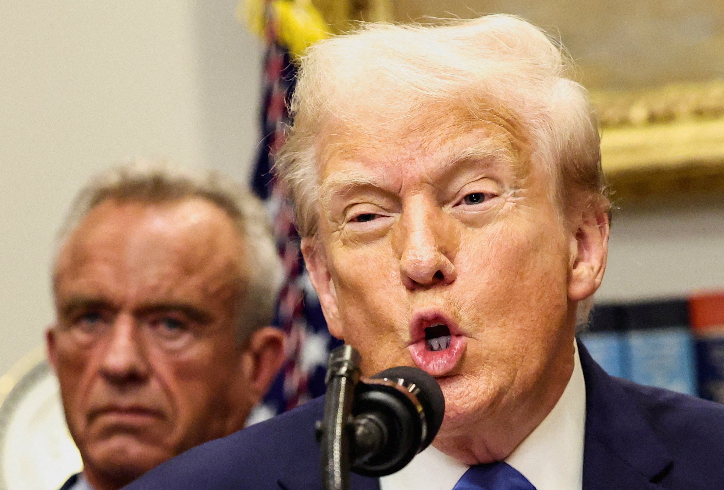 US President Donald Trump delivers remarks linking autism to childhood vaccines and to the use of popular pain medication Tylenol for pregnant women and children. Photo: Reuters