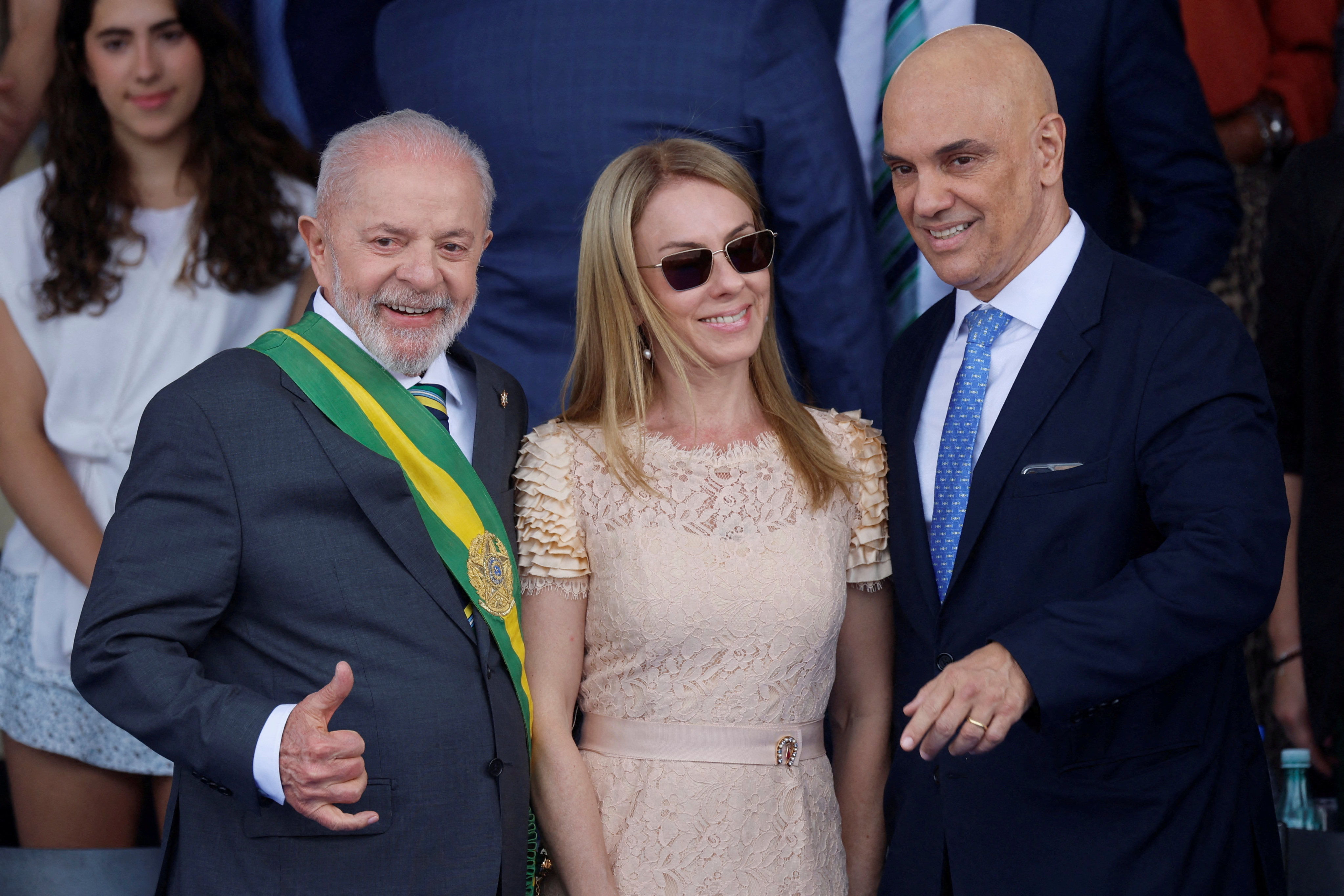 Brazil’s Supreme Court Judge Alexandre de Moraes (right) and his wife Viviane Barci de Moraes with Brazil’s President Luiz Inacio Lula da Silva in Brasilia last year. Photo: Reuters