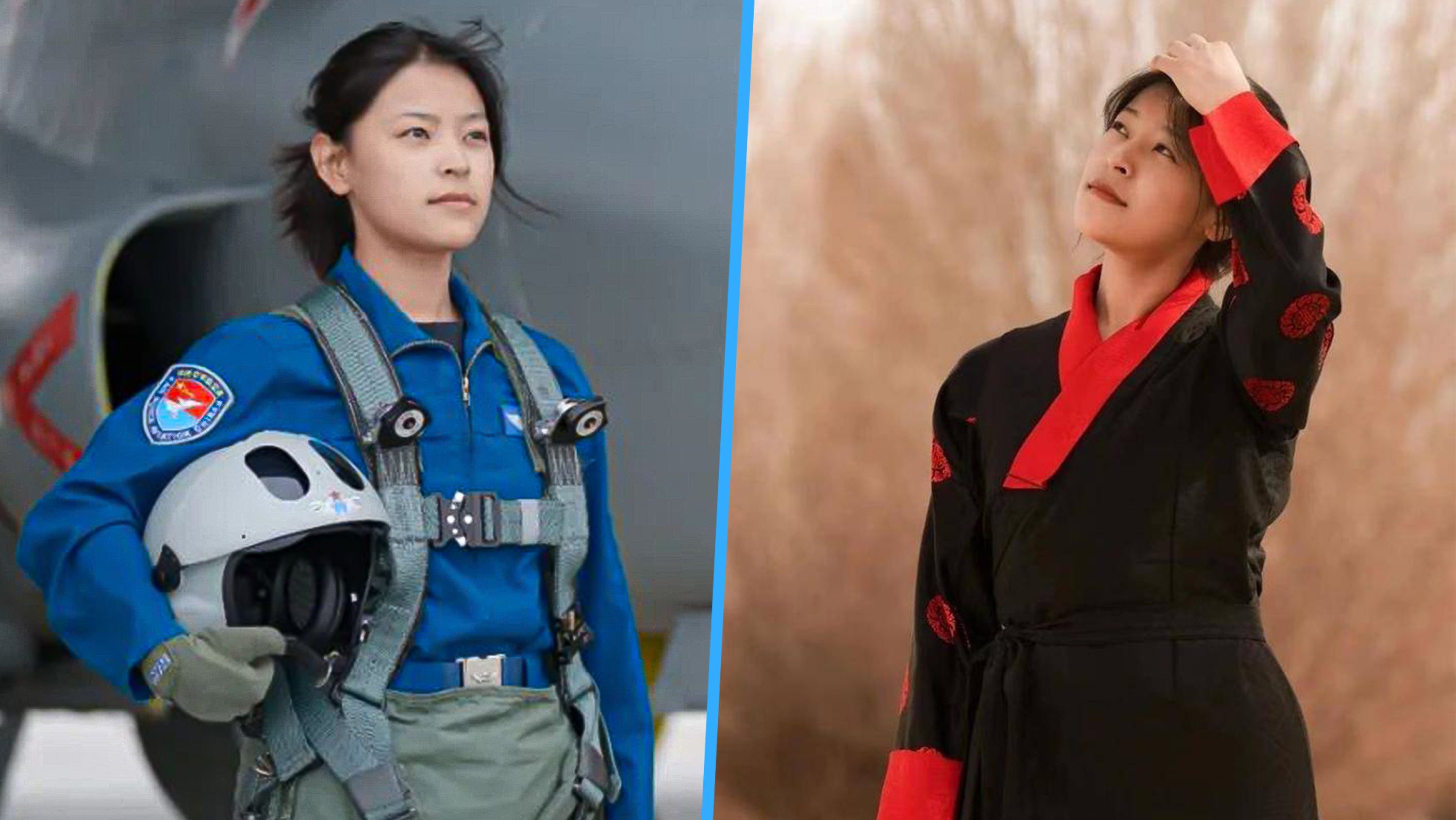 Gesang Baizhen, 25, China’s first woman flying ace from Tibet, dreams of becoming “the coolest pilot”. She also excels in a range of sports. Photo: SCMP composite/CCTV/people.cm
