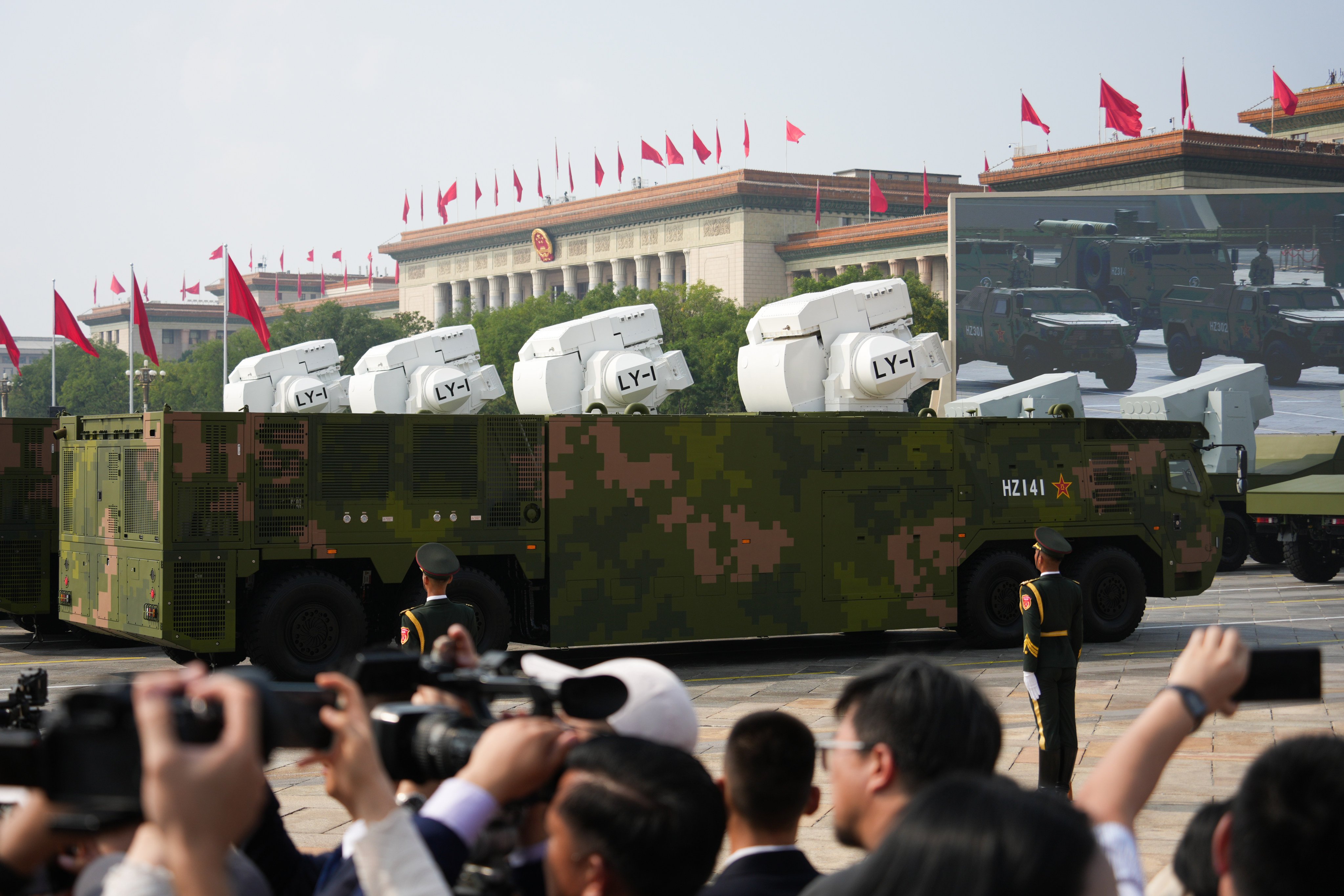 Chinese LY-1 lasers featured at this month’s Victory Day parade. Photo: Eugene Lee