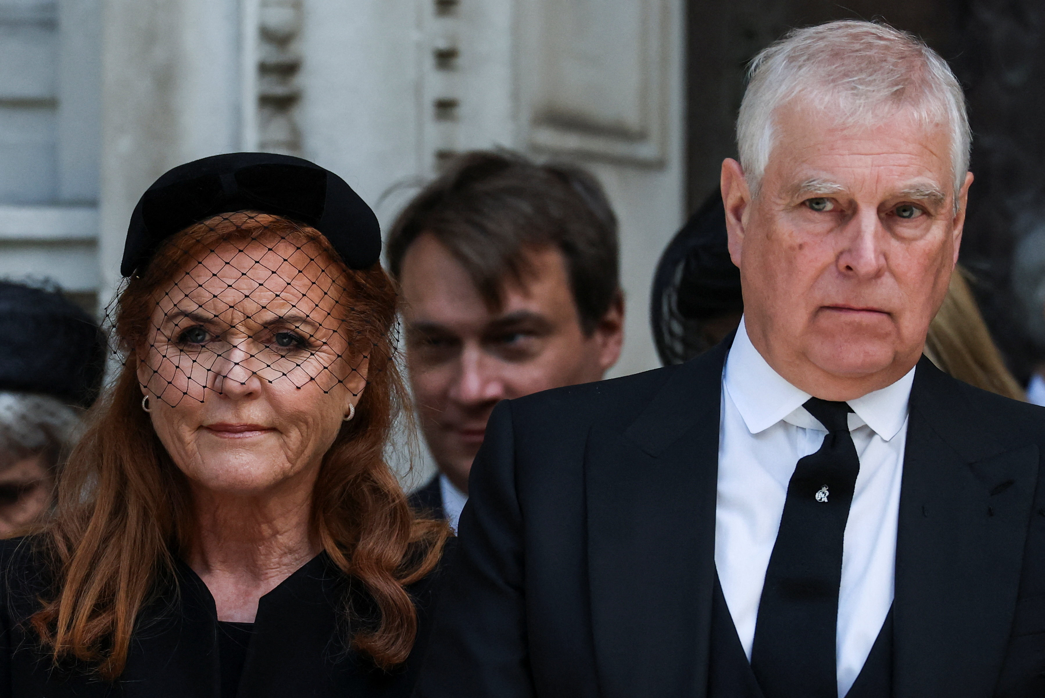 Sarah Ferguson, Duchess of York (left) and her ex-husband Prince Andrew at the Duchess of Kent’s funeral in London on September 16. Photo: Reuters