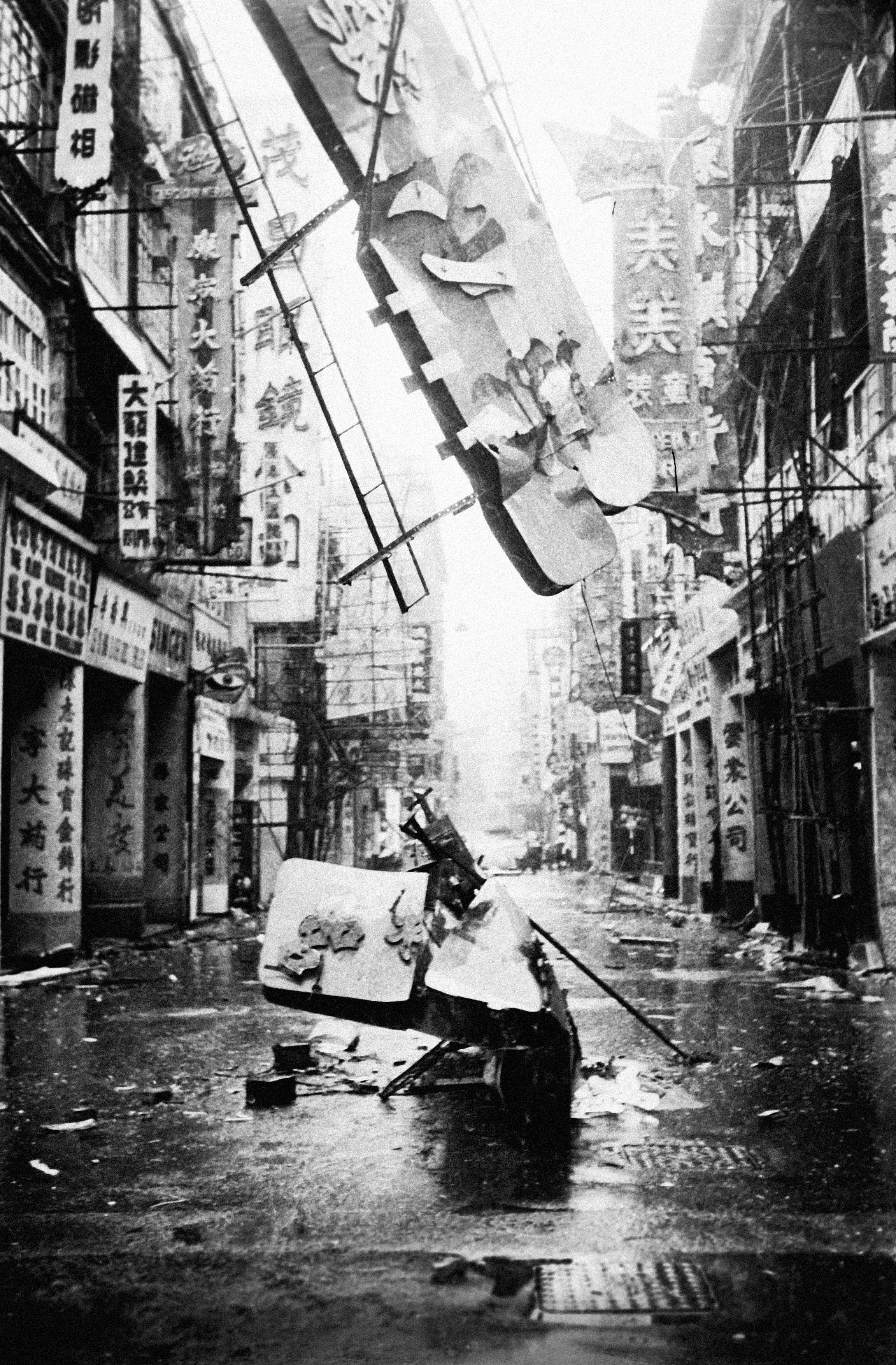 Flooded Queen’s Road after Typhoon Wanda hit Hong Kong on September 1, 1962. Photo: Information Services Department
