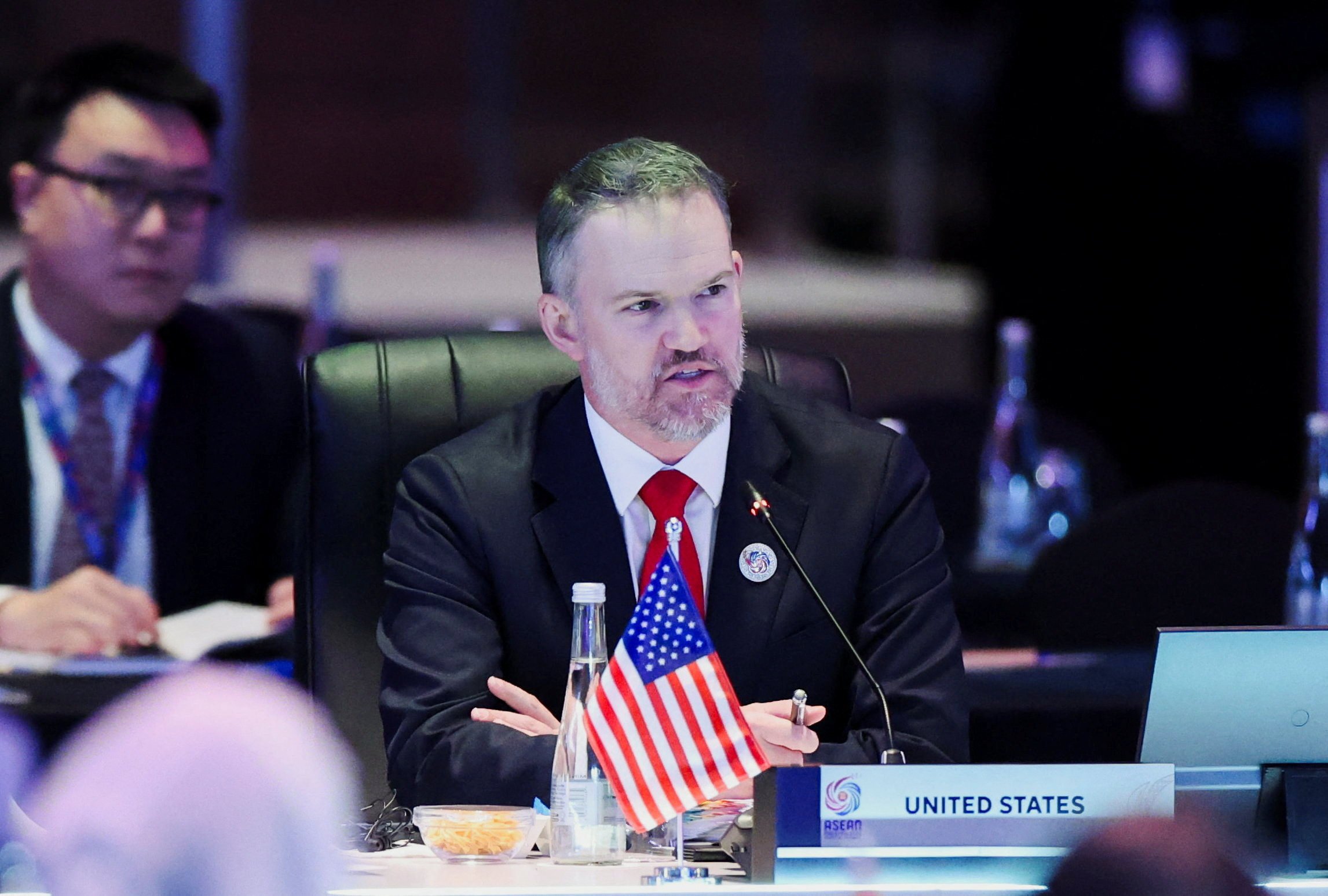 US Trade Representative Jamieson Greer delivers opening remarks in his talks with Asean’s economic ministers in Kuala Lumpur on Wednesday. Photo: Reuters