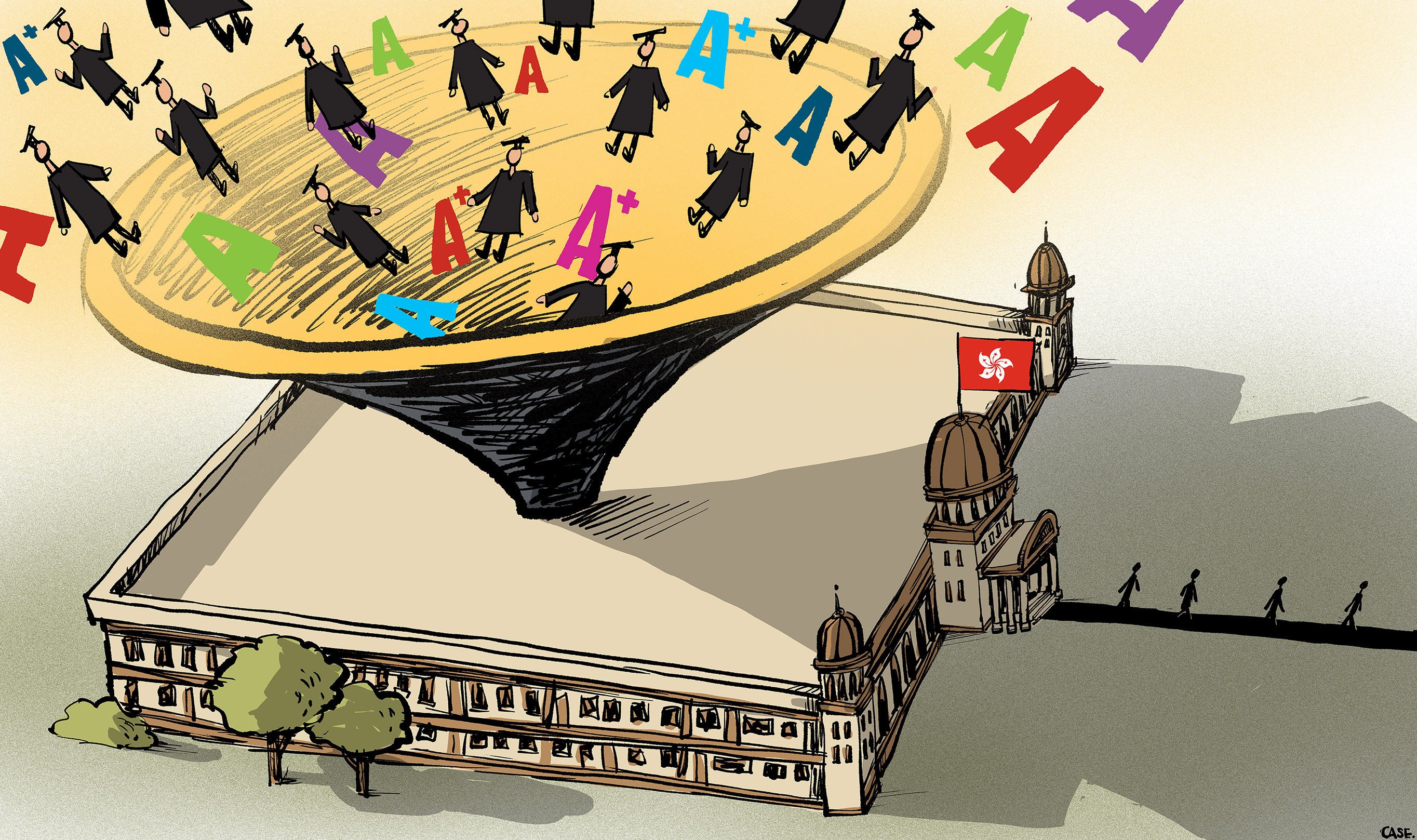 Hong Kong’s leader promises to closely monitor private schools and also help semi-private schools enrol more non-local pupils. Illustration: Stephen Case