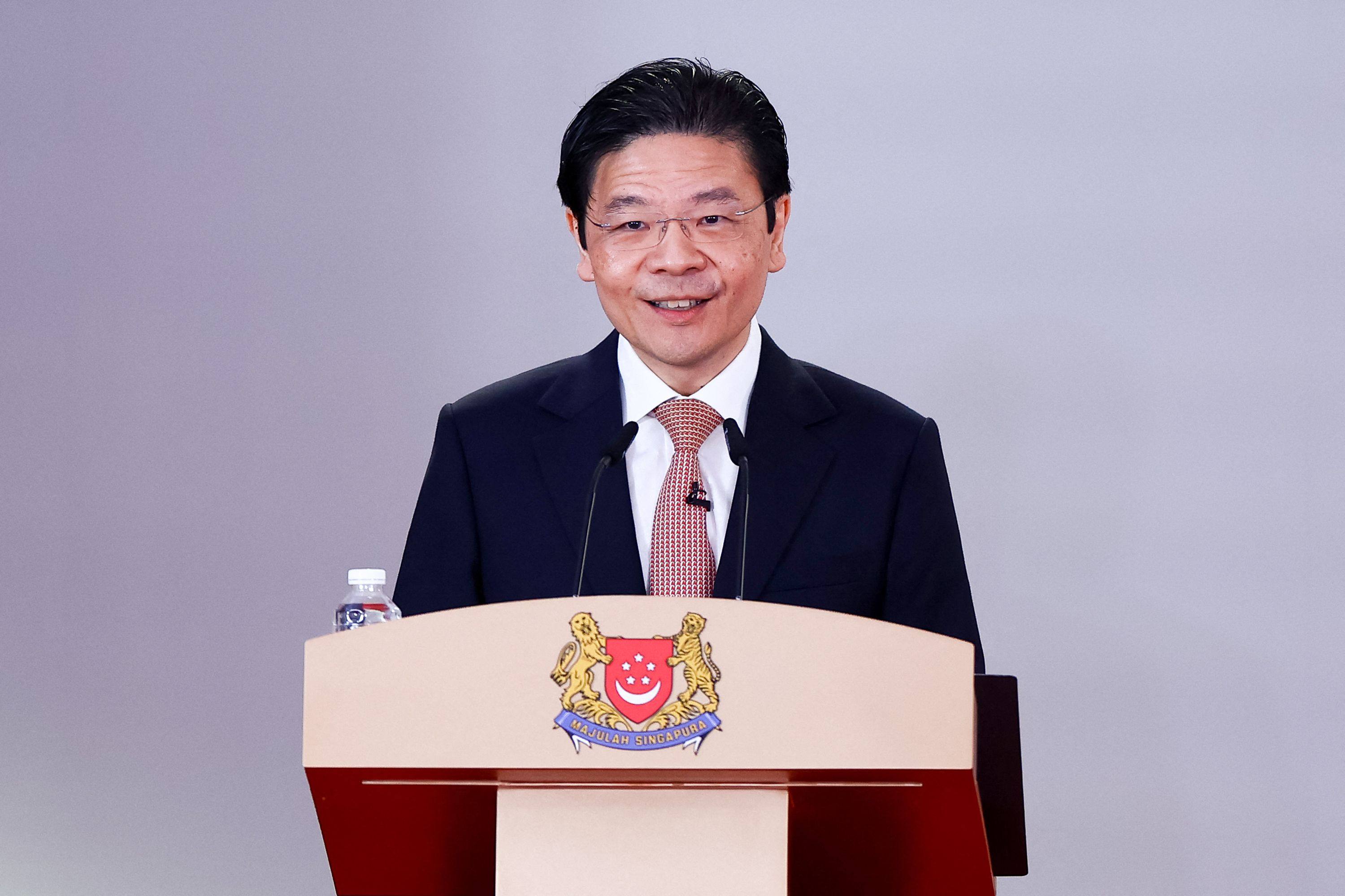 Singapore’s Prime Minister Lawrence Wong speaks during his swearing-in ceremony in May. Photo: AFP