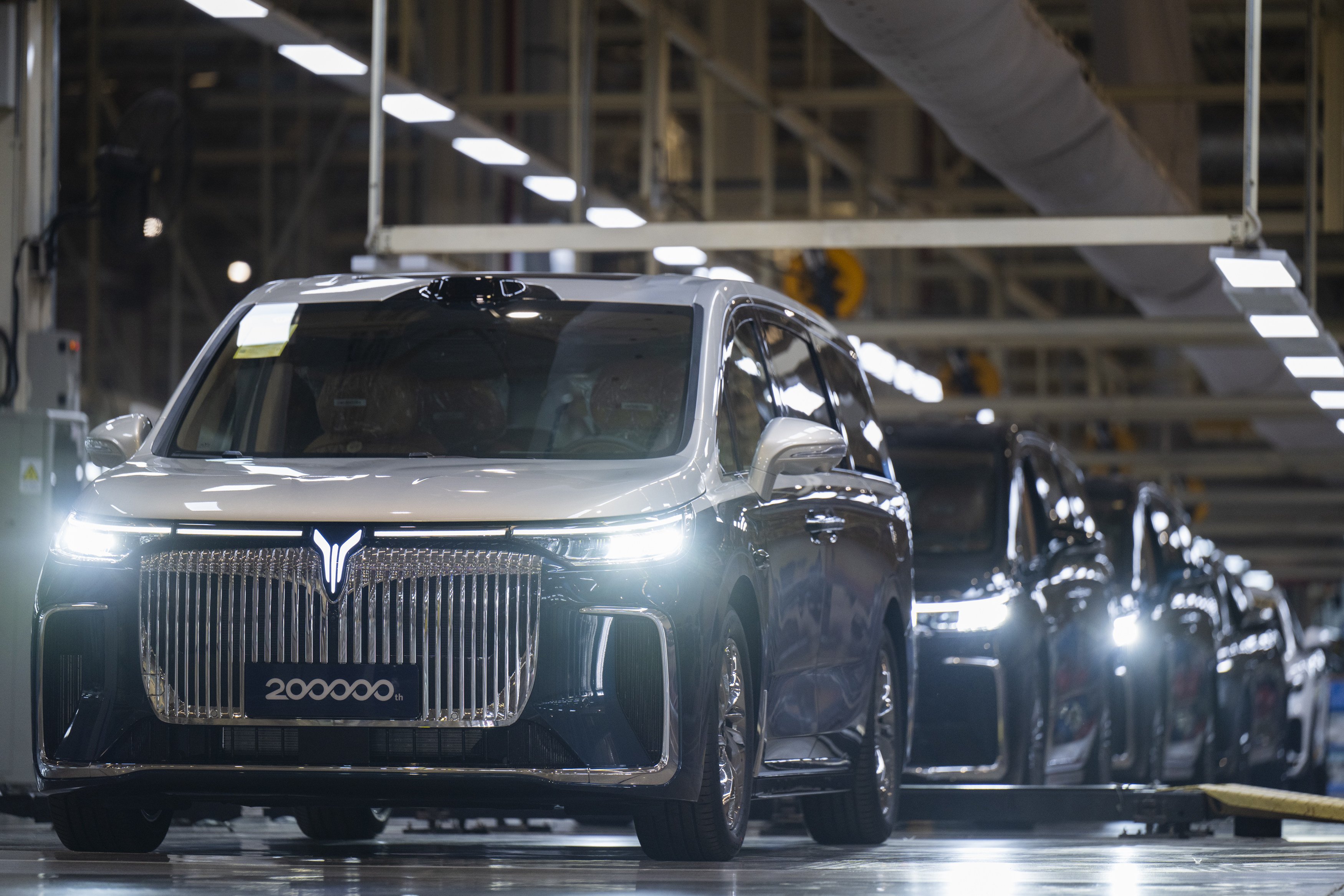 The 200,000th vehicle of Voyah, a Chinese EV brand, rolls off the assembly line in Wuhan, central China’s Hubei province, on April 9, 2025. Photo: Xinhua