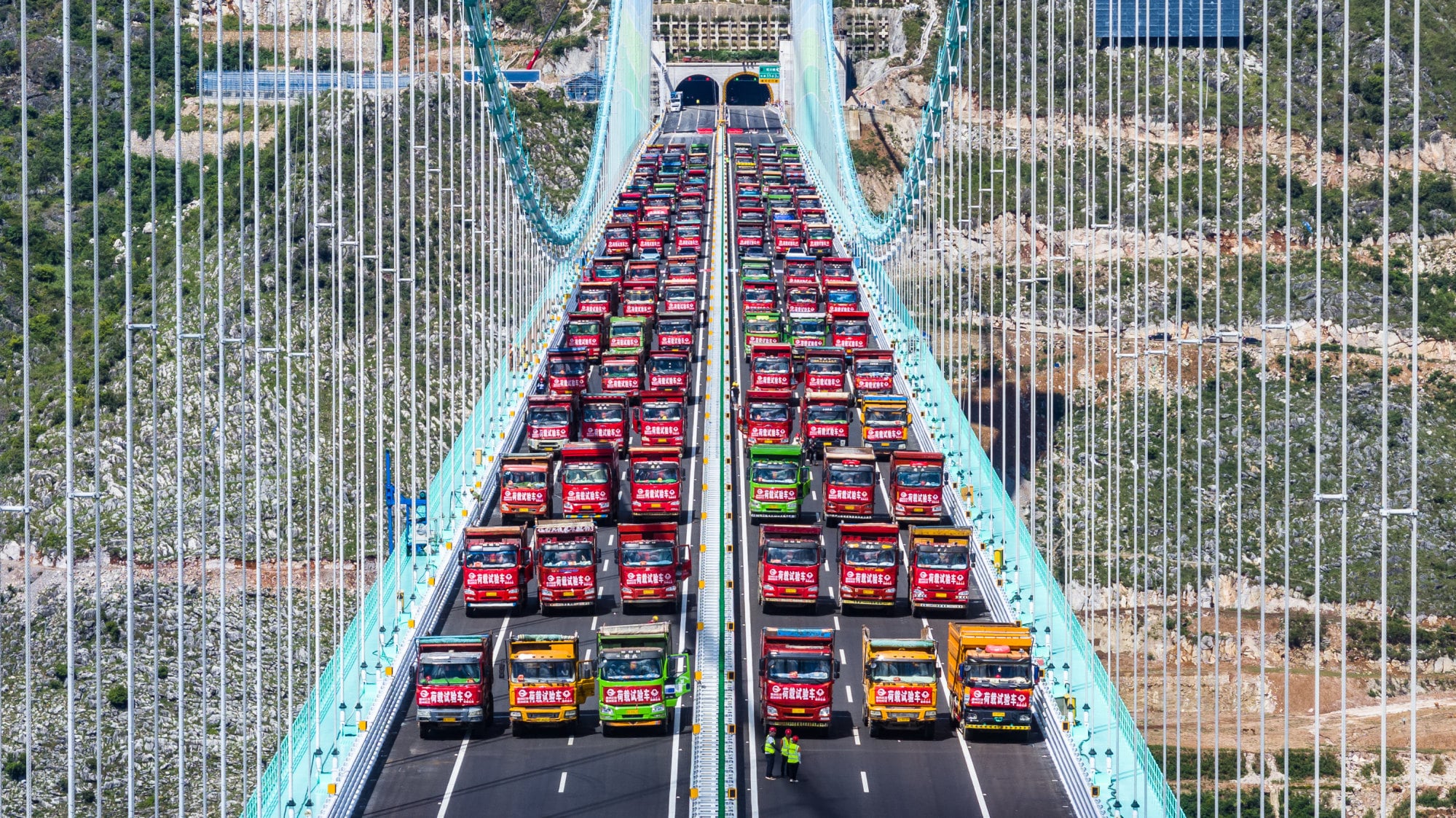 A load test was carried out on the bridge last month. Photo: Xinhua