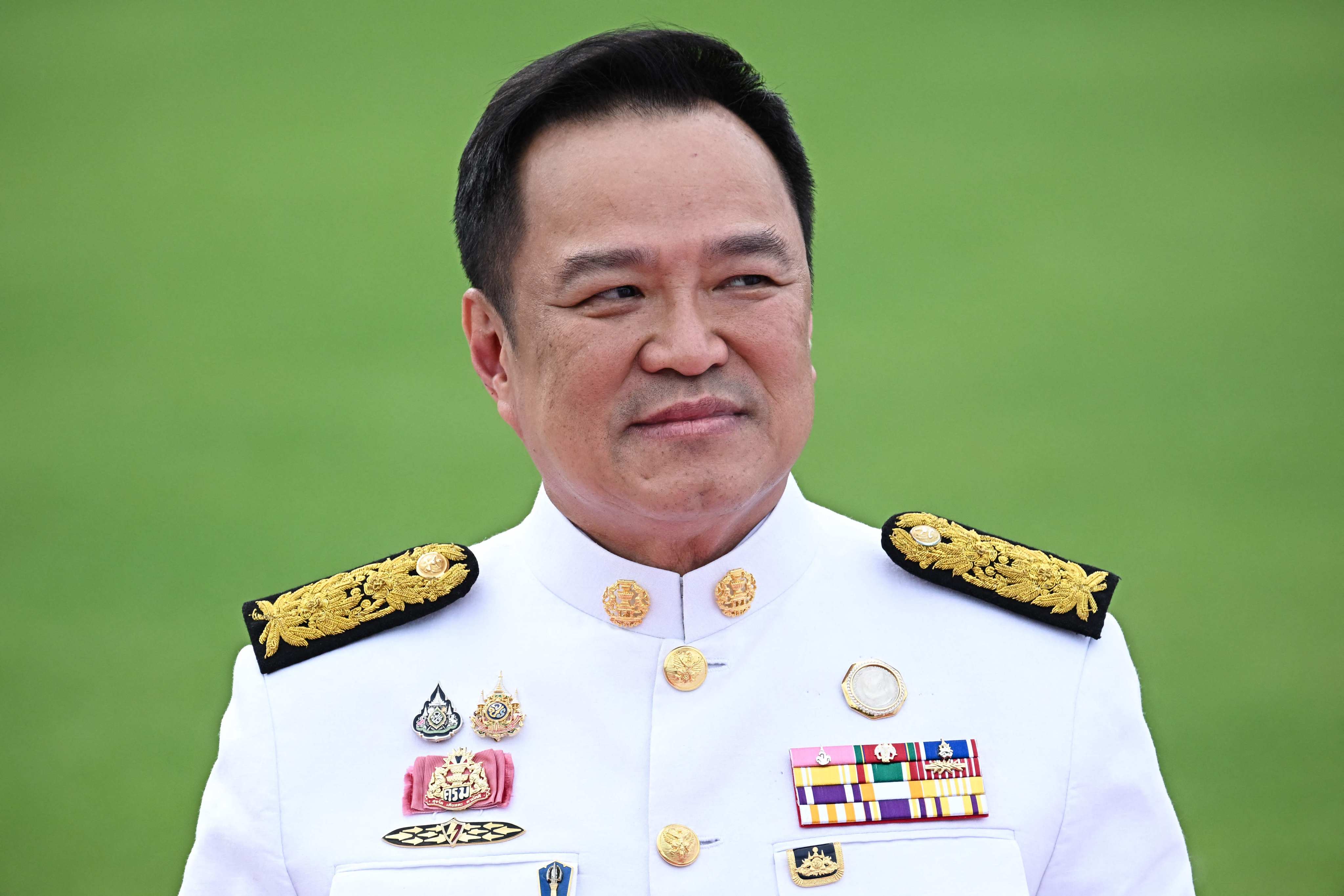 Thailand’s Prime Minister Anutin Charnvirakul sits for an official photo before being sworn in to office, at Government House in Bangkok on Wednesday. Photo: AFP