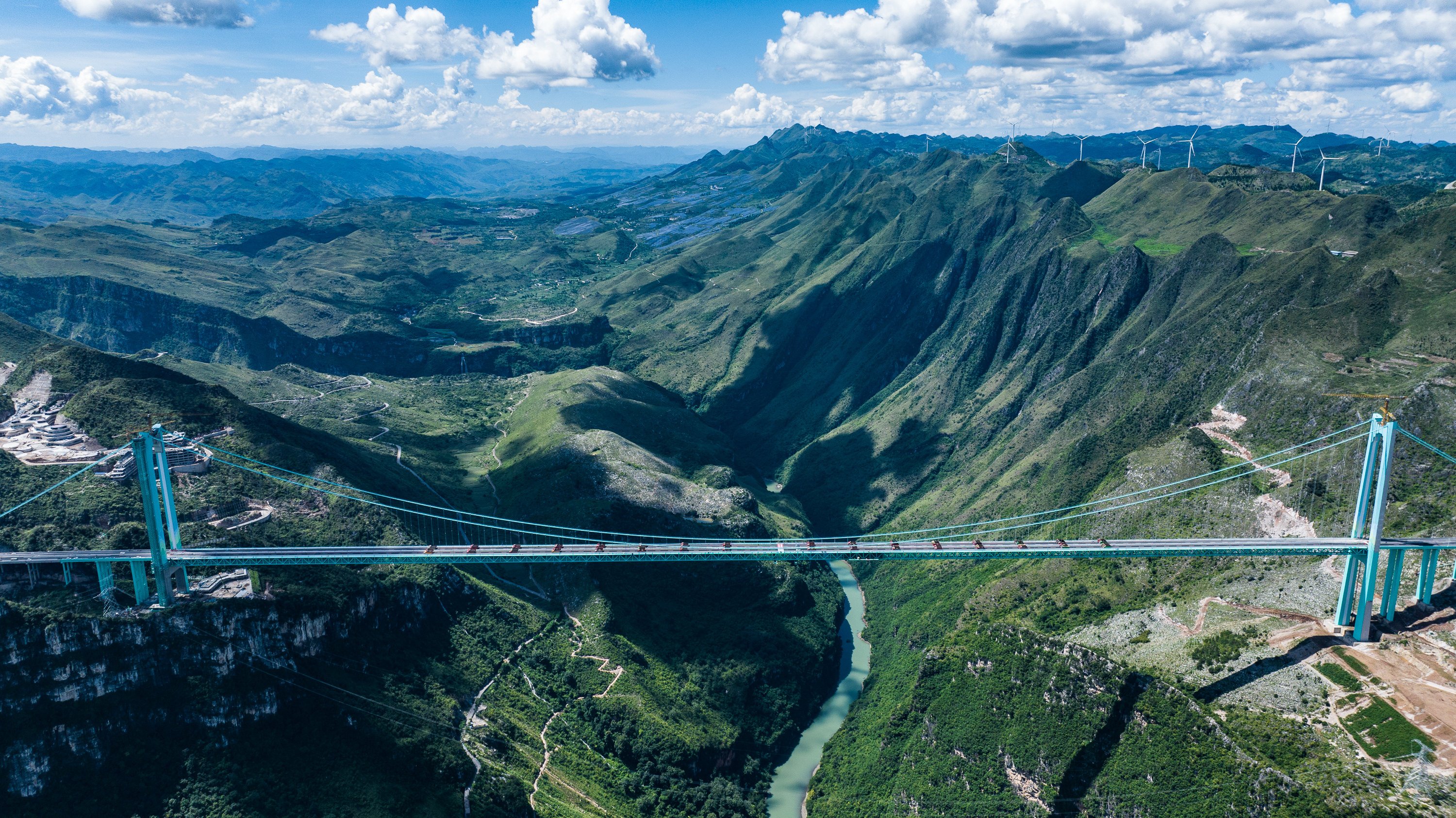 The Huajiang Grand Canyon Bridge in southwest China took three years to build. Photo: Xinhua