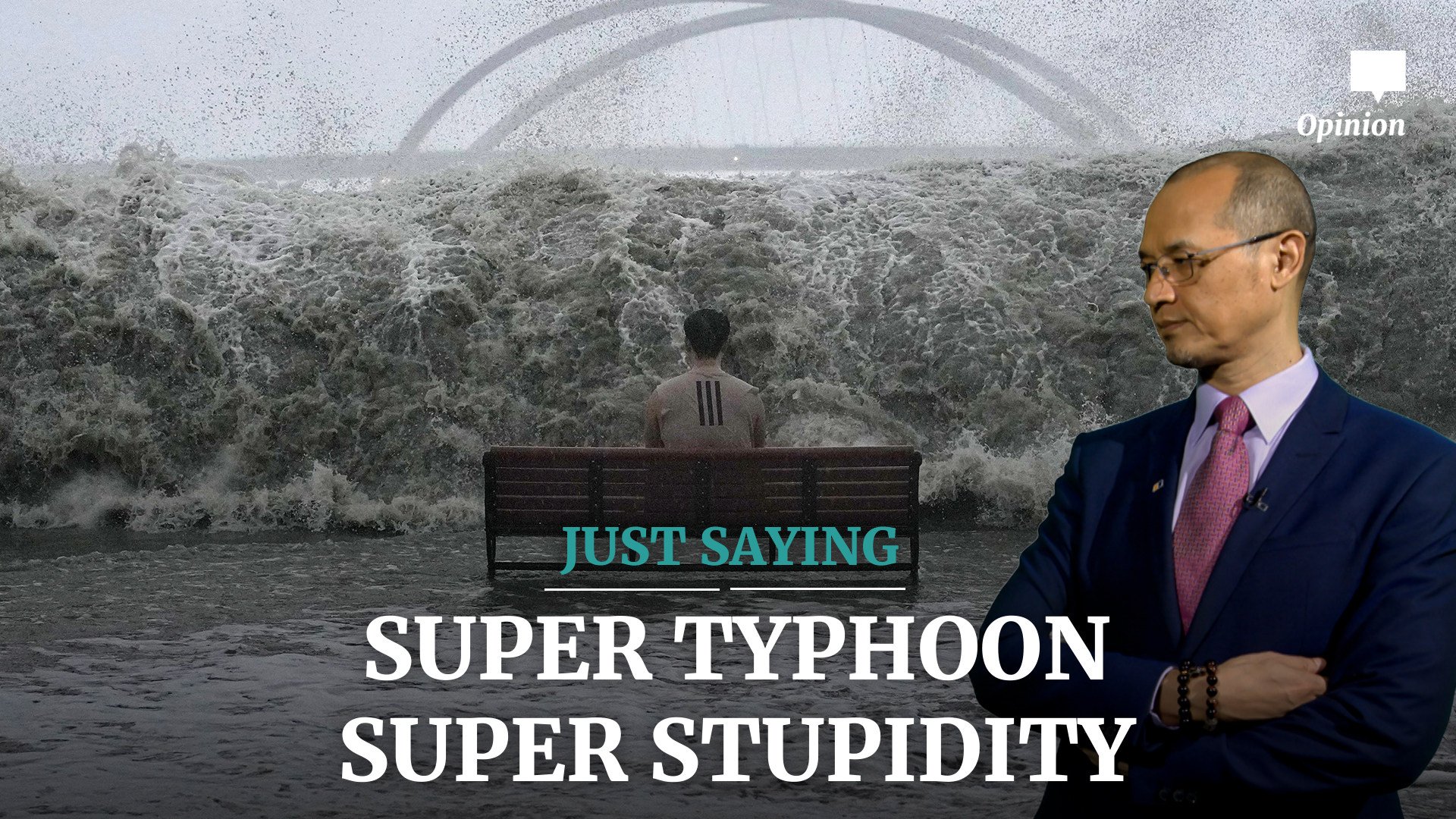 Super stupid behaviour during a super typhoon in Hong Kong